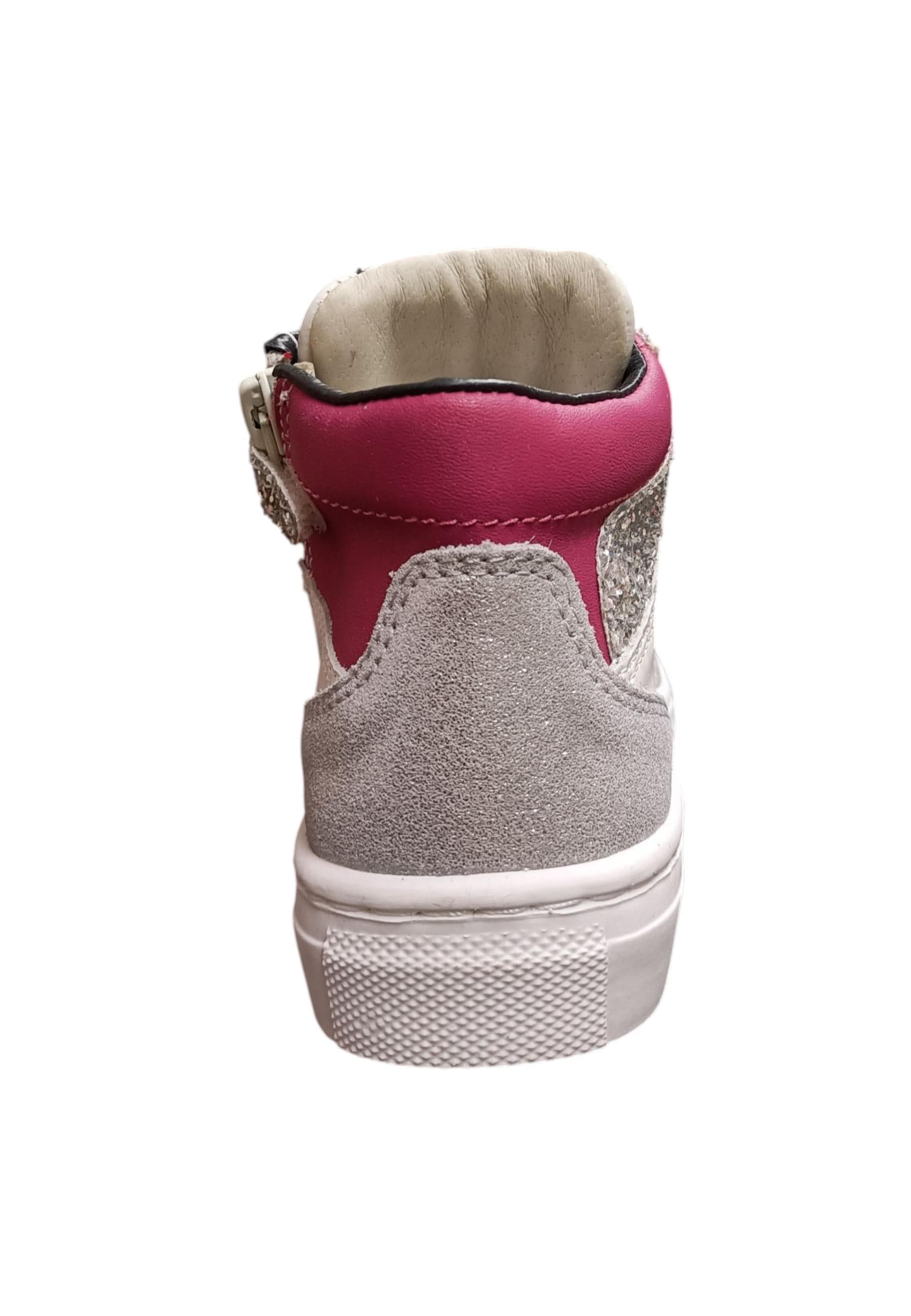 Sneakers bambina Balducci Butter bianco argento fucsia pelle - Glamour trendy con zip laterale in Ballerine Scarpetteria Gica - Trani, commercioVirtuoso.it