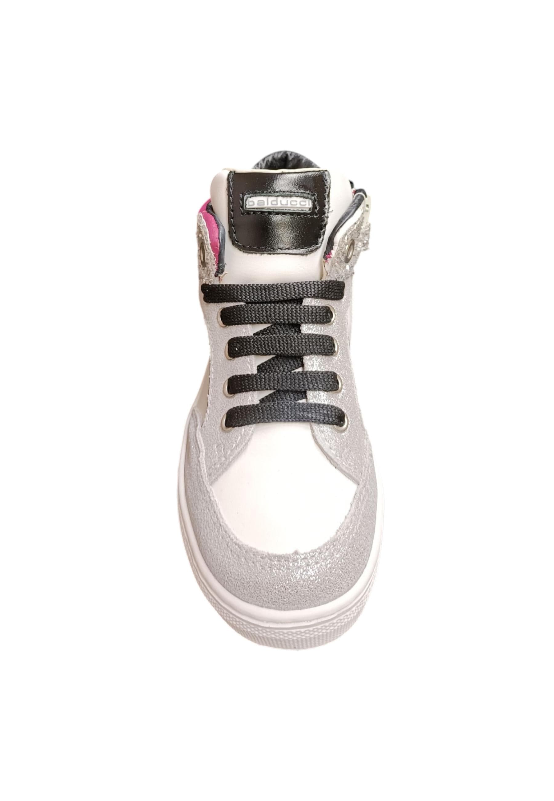 Sneakers bambina Balducci Butter bianco argento fucsia pelle - Glamour trendy con zip laterale in Ballerine Scarpetteria Gica - Trani, commercioVirtuoso.it