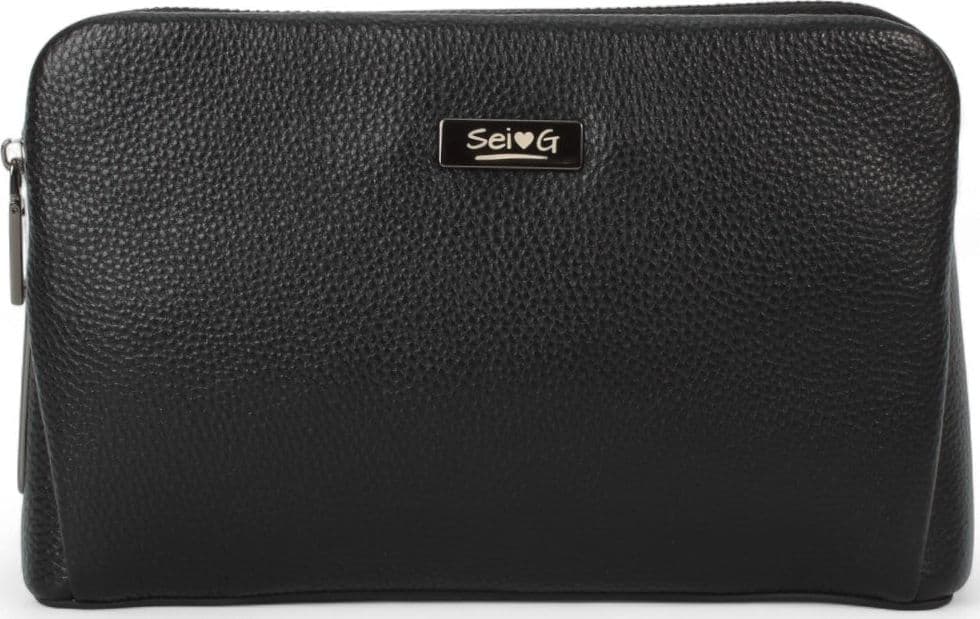 Sei G pochette nera da uomo con lucchetto ID - 12