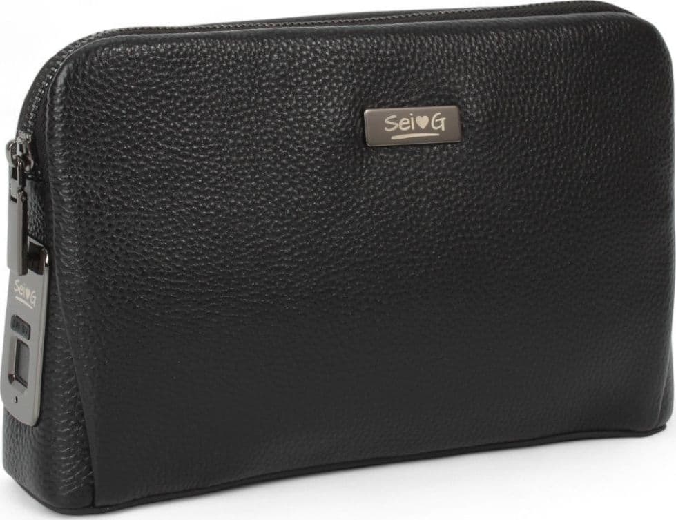 Sei G pochette nera da uomo con lucchetto ID in Borse organizer portatutto Prodotti di Classe - Nocera Superiore, commercioVirtuoso.it