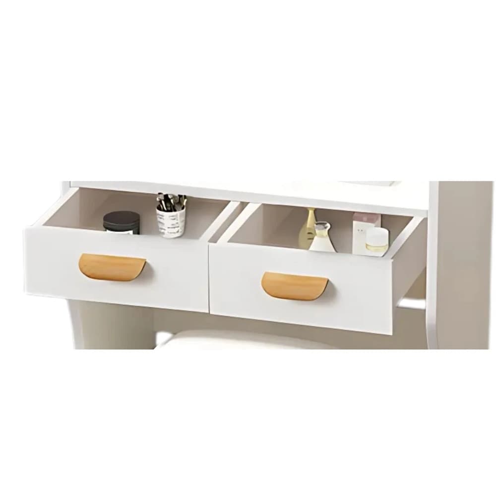 POSTAZIONE TRUCCO TAVOLO MAKE UP SPECCHIERA TOELETTA CON SPECCHIO A CUORE SGABELLO BIANCO - 6