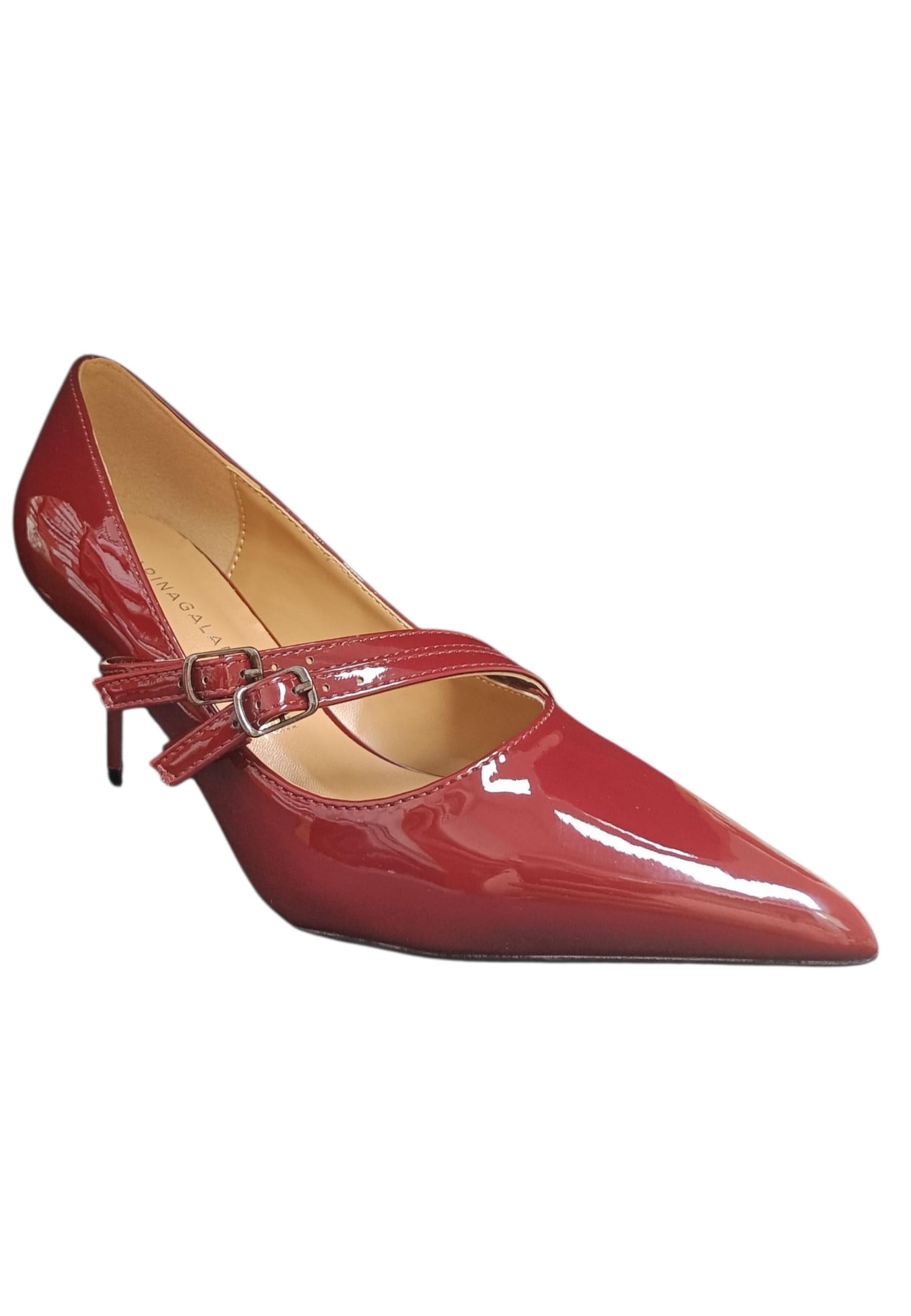 Décolleté donna Marina Galanti bordeaux pelle - Eleganza classica con fibbia in Ballerine Scarpetteria Gica - Trani, commercioVirtuoso.it