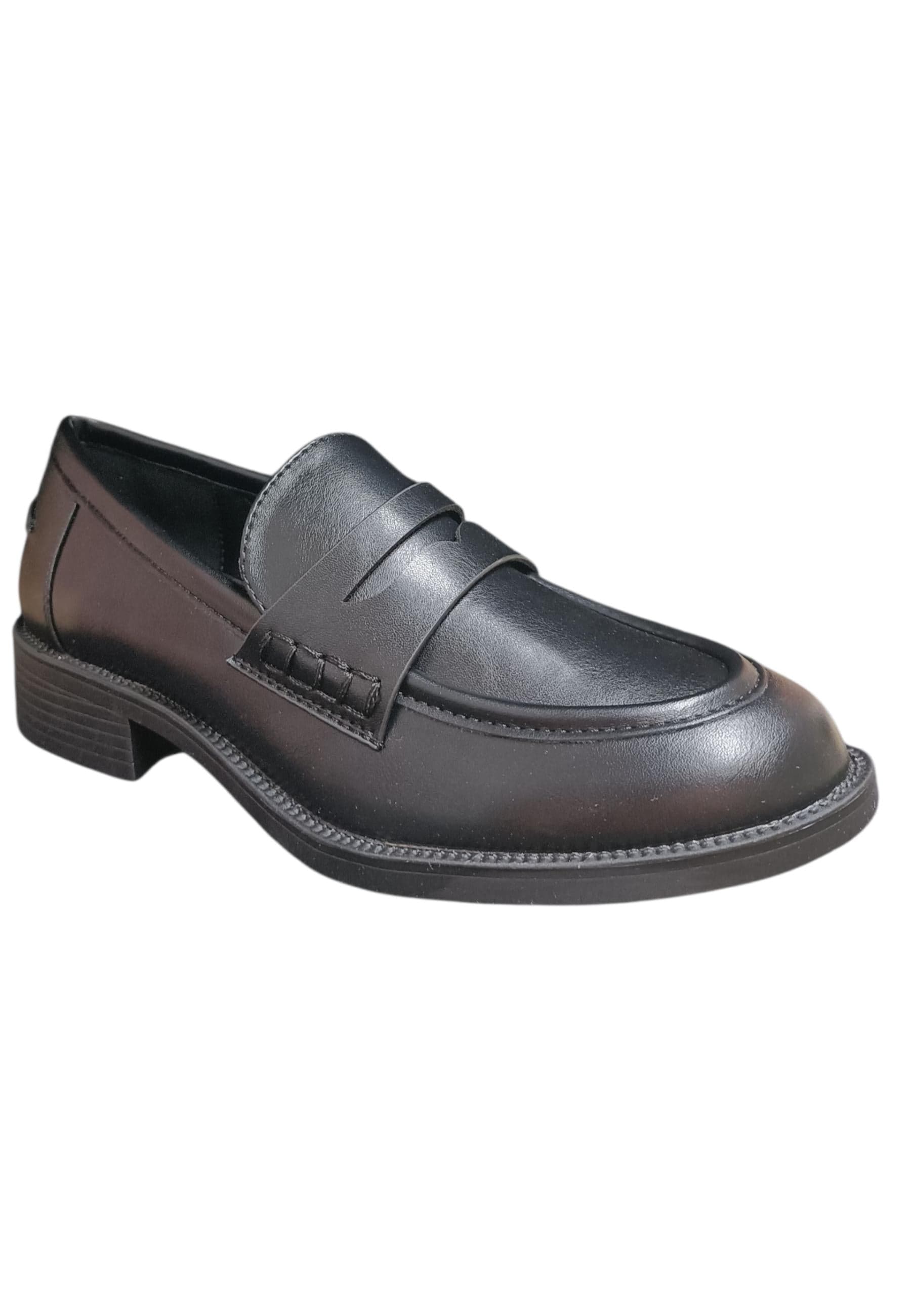 Mocassini college donna Marina Galanti nero pelle - Eleganza casual con elastico in Ballerine Scarpetteria Gica - Trani, commercioVirtuoso.it