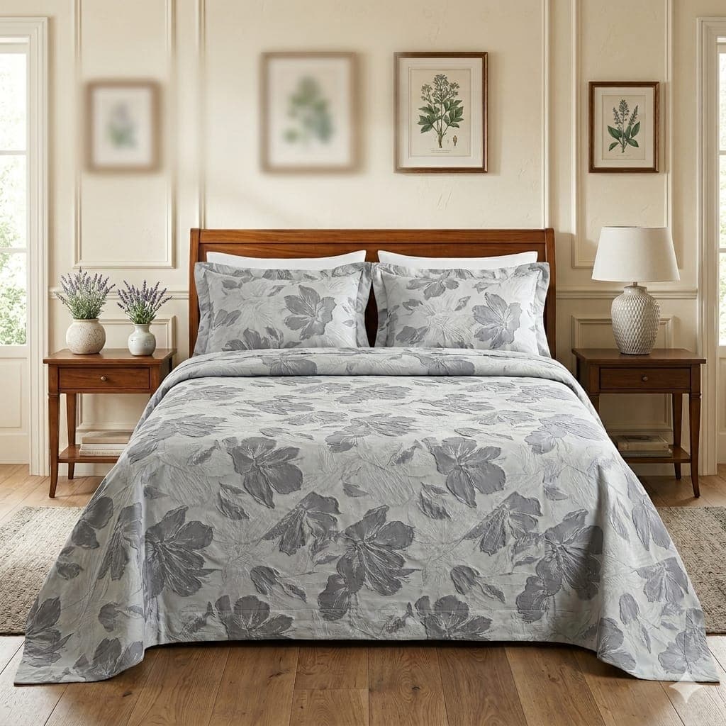 Copriletto Matrimoniale Alexander Tuscany Home Fiori – Jacquard 260x260 cm - 6