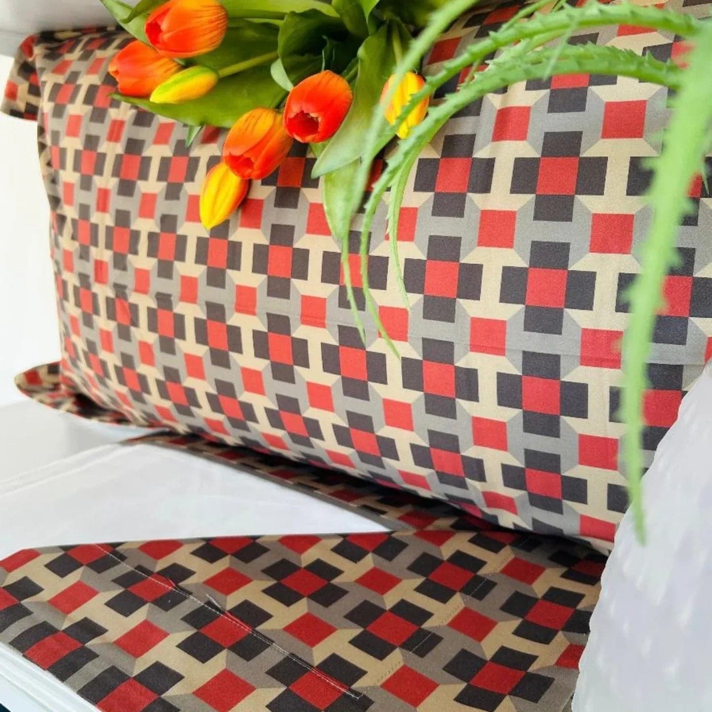 Completo Lenzuola Matrimoniale Alexander Tuscany Home Rombi – 100% Cotone - 4