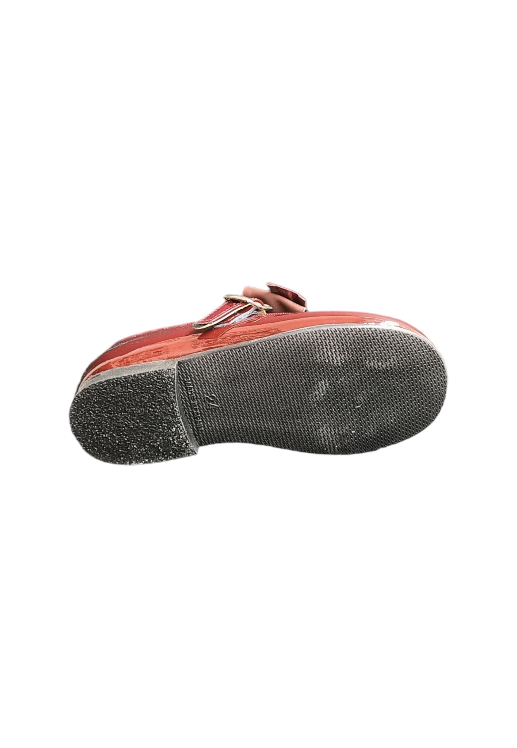 Ballerina bambino Panyno B2601 bordeaux vernice fibbia fiocco estraibile elegance - 5