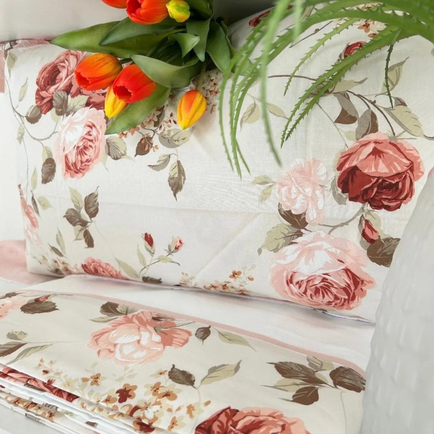 Completo Lenzuola Matrimoniale Alexander Tuscany Home Rose – 100% Cotone