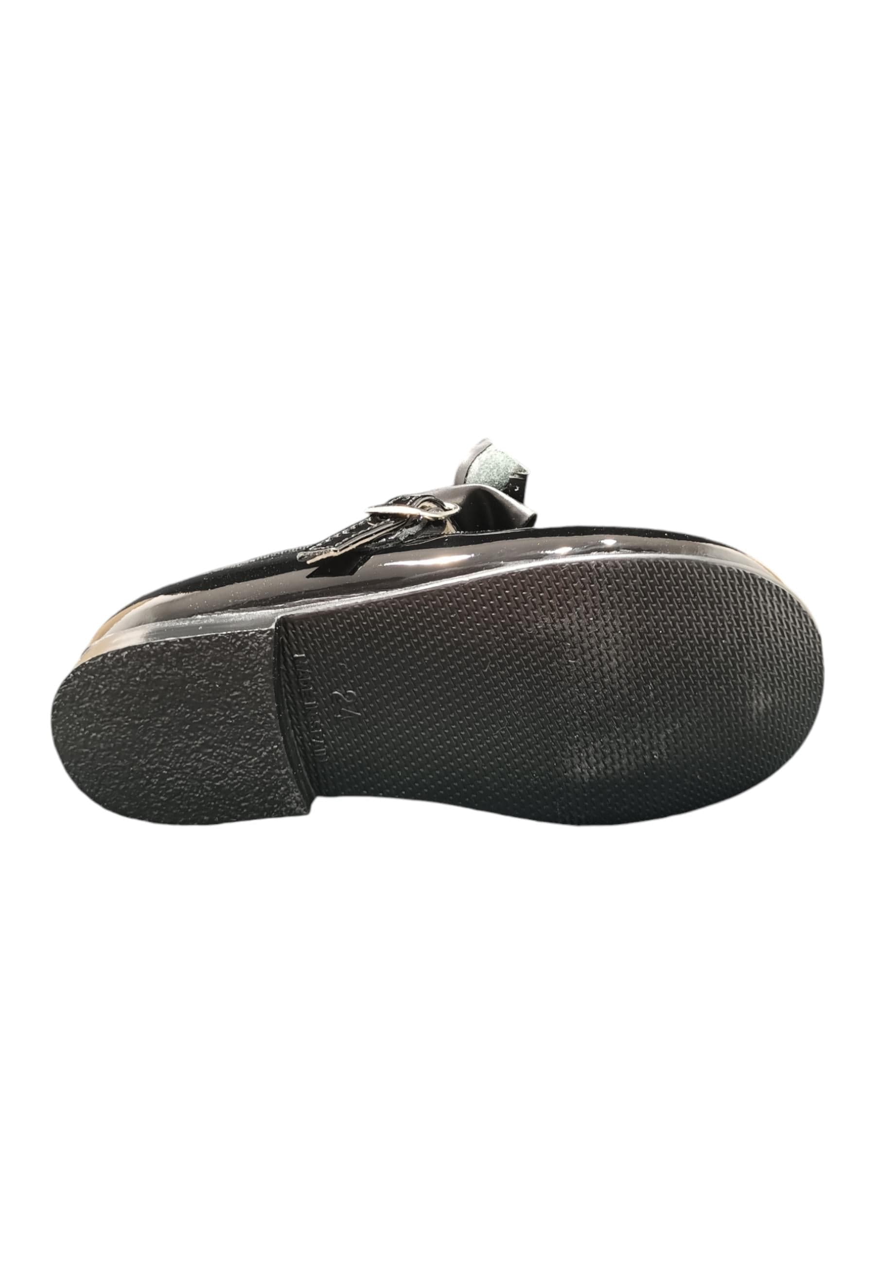 Ballerina bambino Panyno B2601 nero vernice fibbia fiocco estraibile elegance - 5