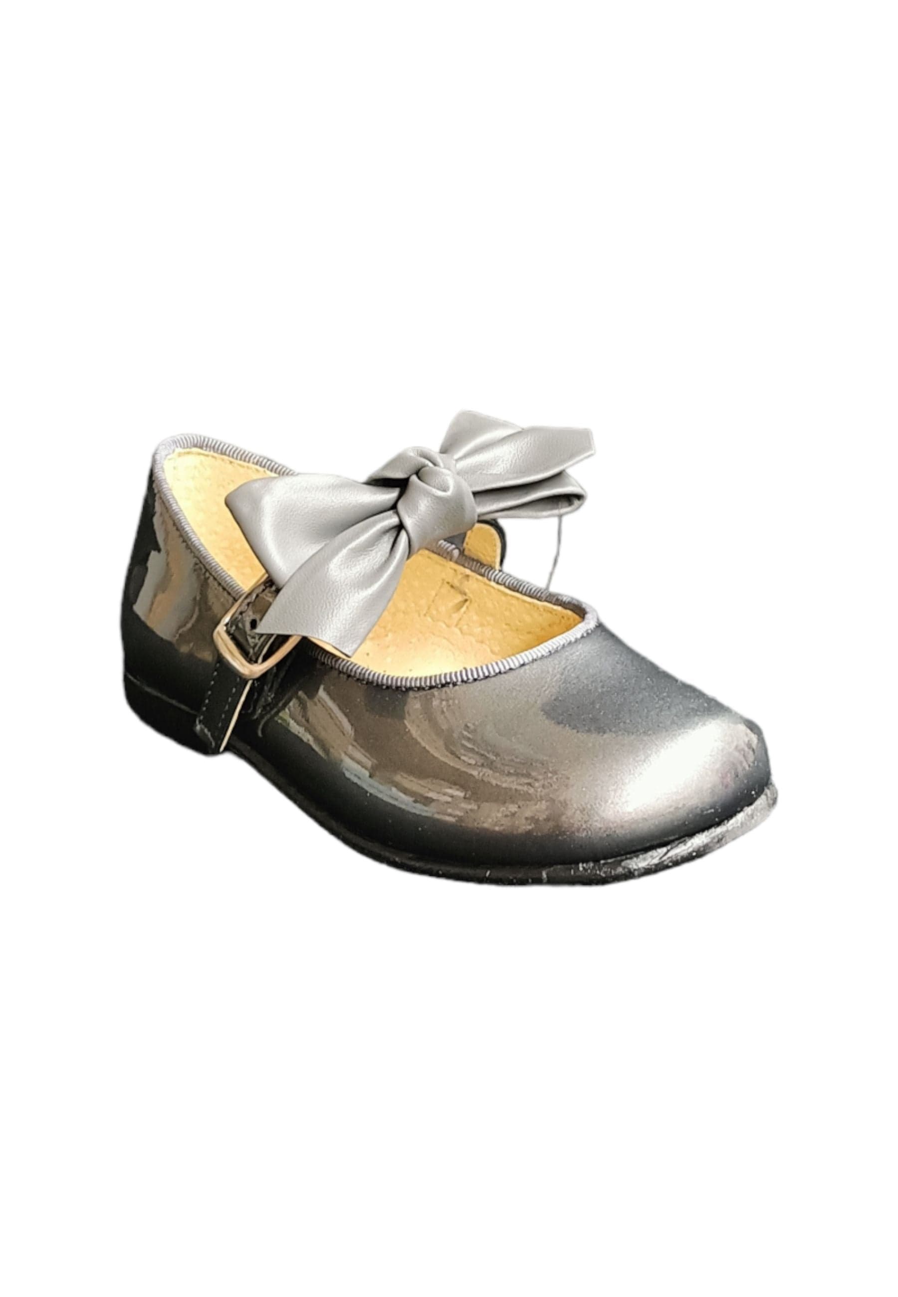 Ballerina bambino Panyno B2601 grigio vernice fibbia fiocco estraibile elegance in Ballerine Scarpetteria Gica - Trani, commercioVirtuoso.it