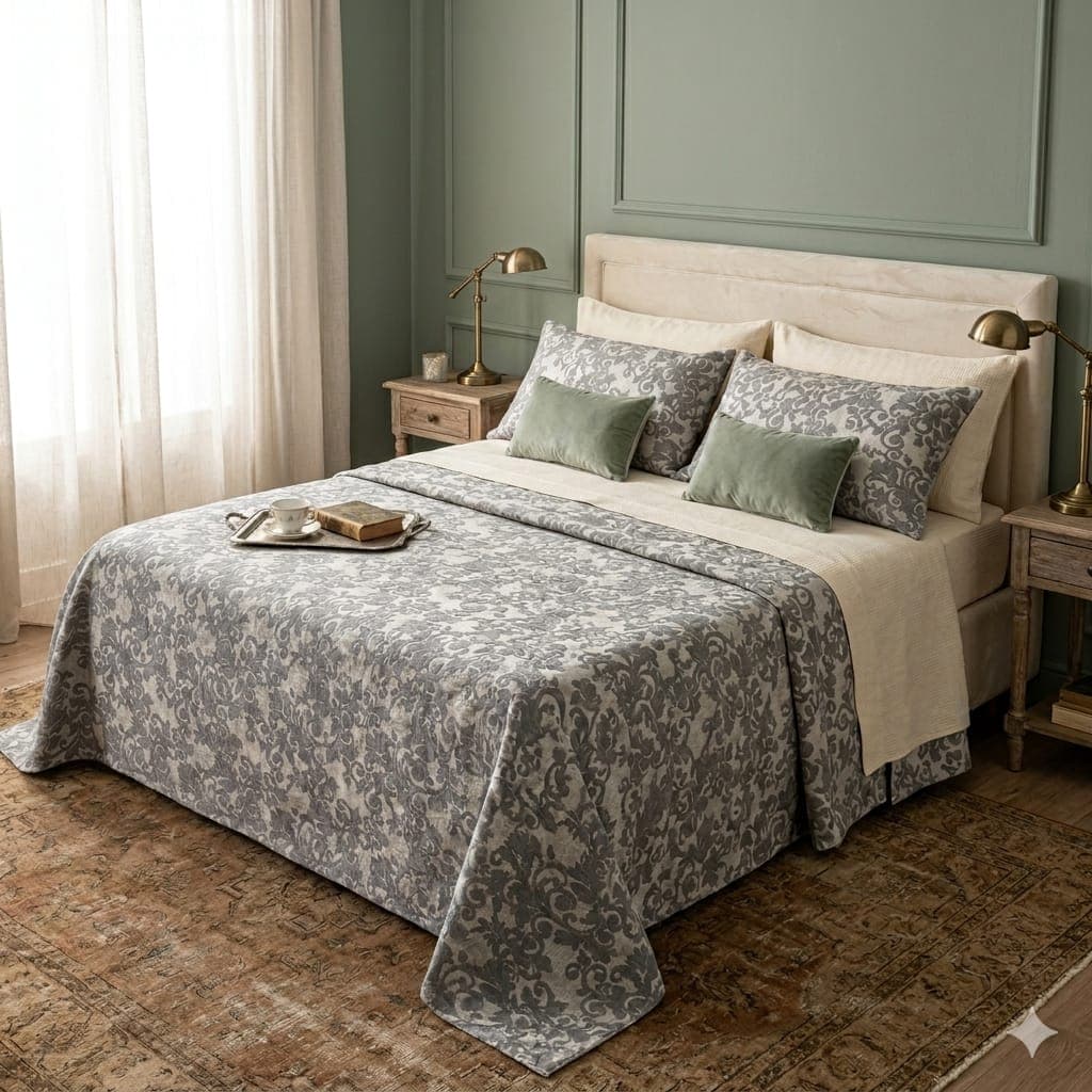 Copriletto Matrimoniale Alexander Tuscany Home Riccioli – Jacquard 260x260 cm - 8