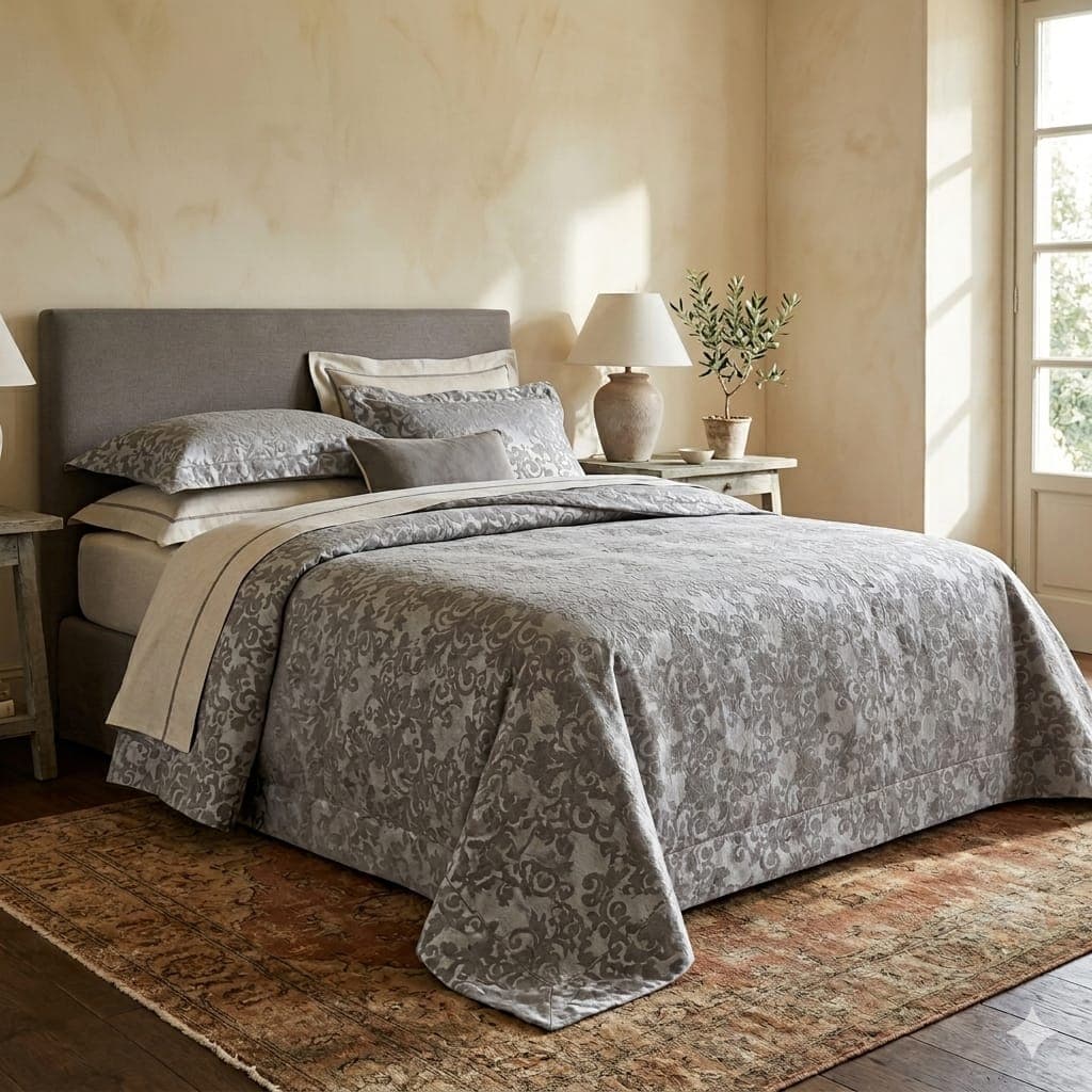 Copriletto Matrimoniale Alexander Tuscany Home Riccioli – Jacquard 260x260 cm - 9