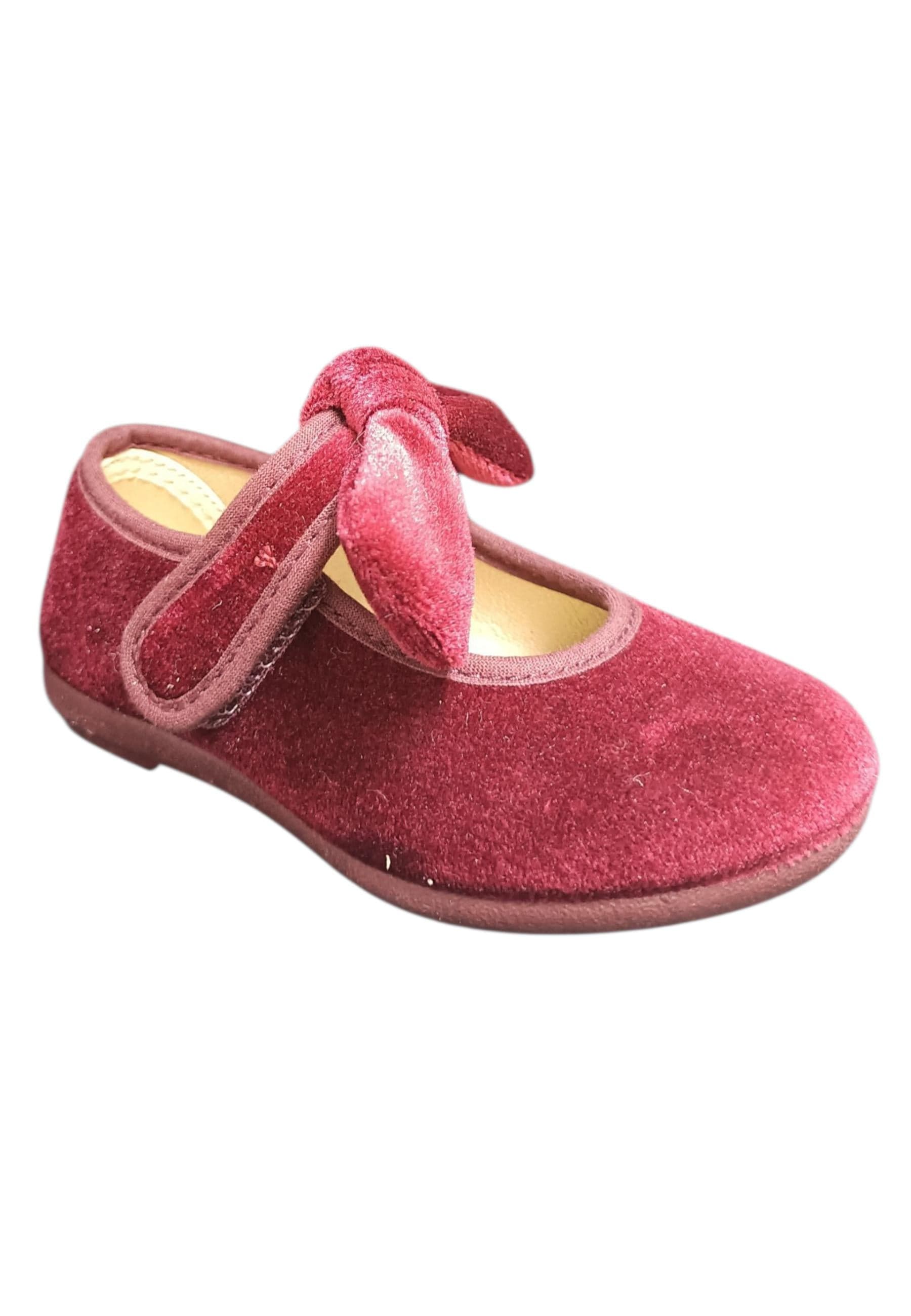 Ballerina bambina Vul-Ladi Candy bordeaux velluto velcro elegance style in Ballerine Scarpetteria Gica - Trani, commercioVirtuoso.it