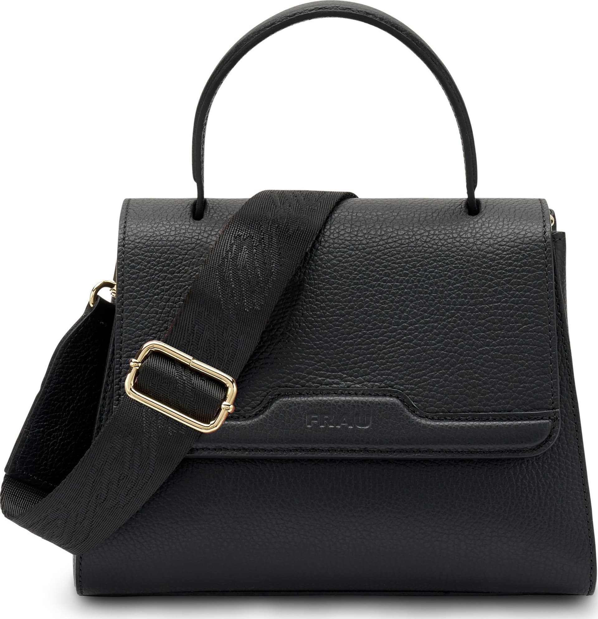 Frau Handbag rigida con maniglia in pelle nero B819 - 3