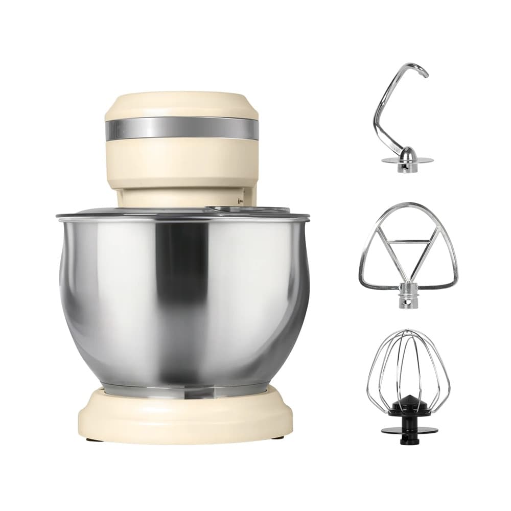 IMPASTATRICE PLANETARIA DA CUCINA 1000W 5LT CON COPERCHIO PARASCHIZZI 3 GANCI 6 VELOCITÀ - 13