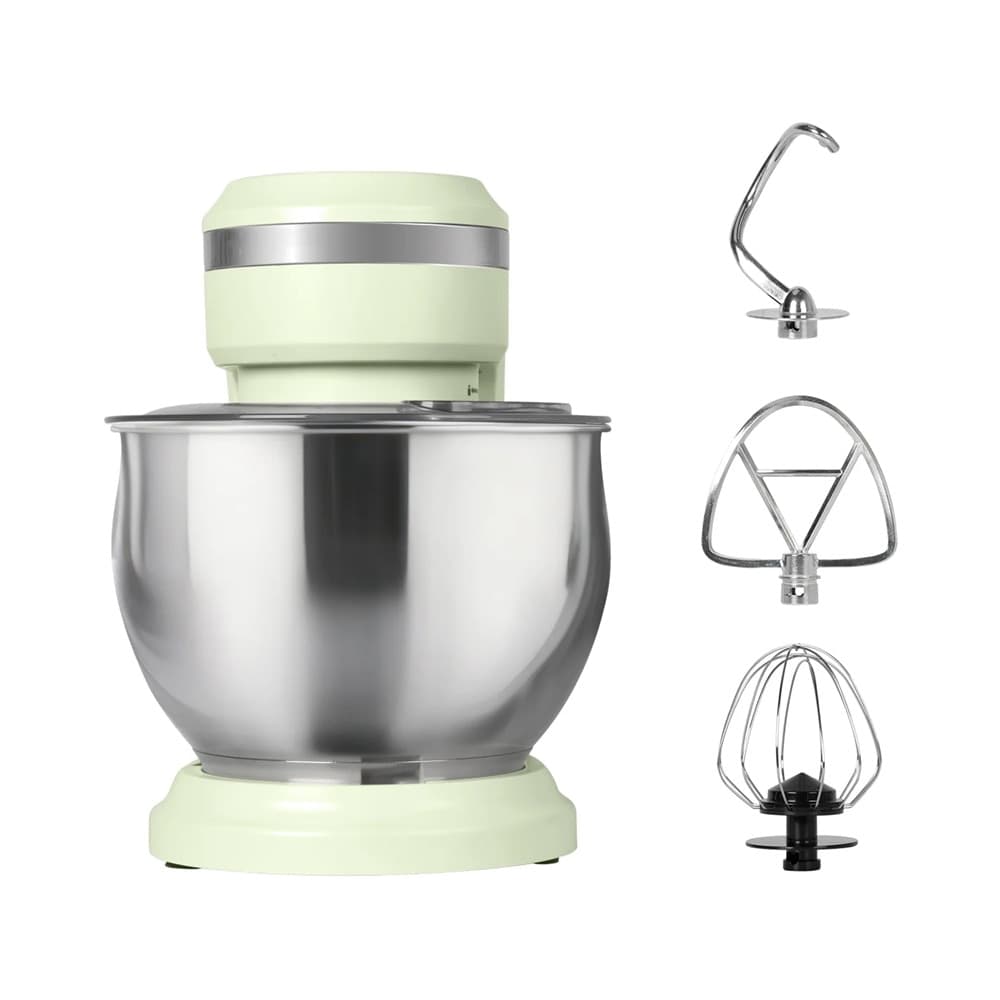 IMPASTATRICE PLANETARIA DA CUCINA 1000W 5LT CON COPERCHIO PARASCHIZZI 3 GANCI 6 VELOCITÀ - 9