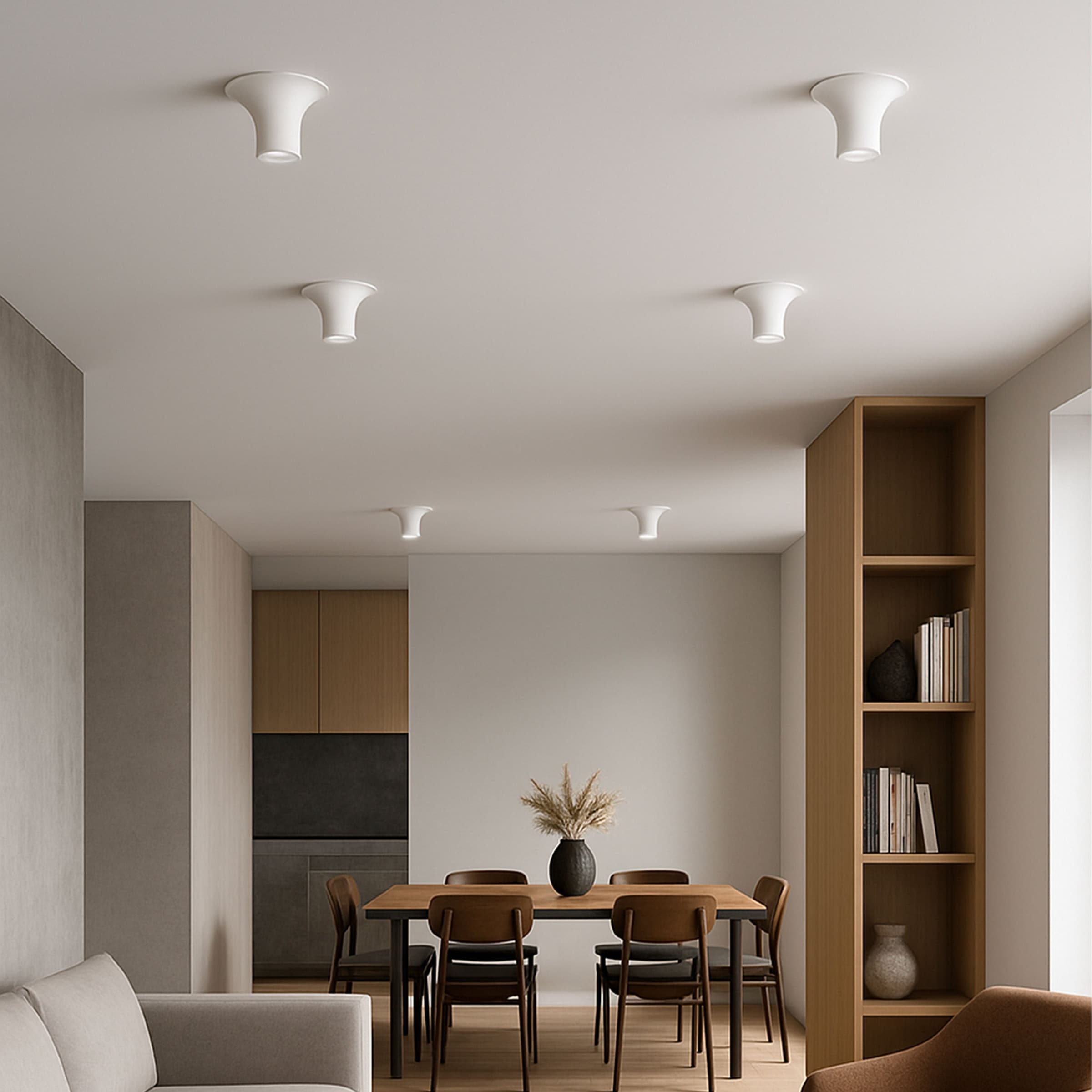 *STOCK* Portafaretto In Gesso Ceramico Cono 167x170x68mm 40W GU10 IP20 - 3