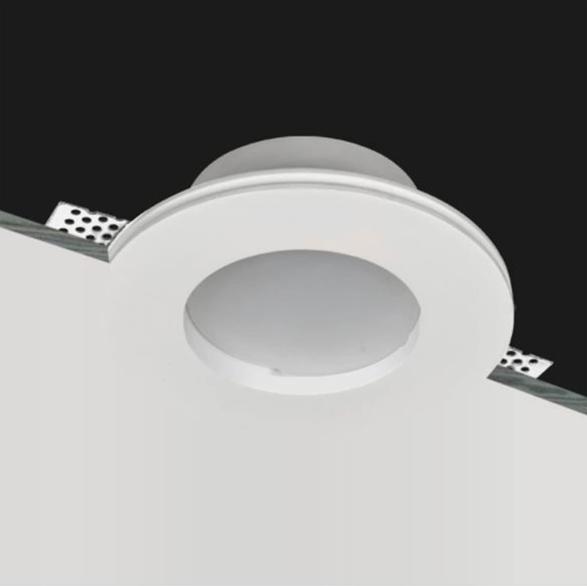 *STOCK* n.10 Portafaretto In Gesso Ceramico ad incasso Diametro 170 con Vetro 40W GU10 IP20 - Eternal Parquet