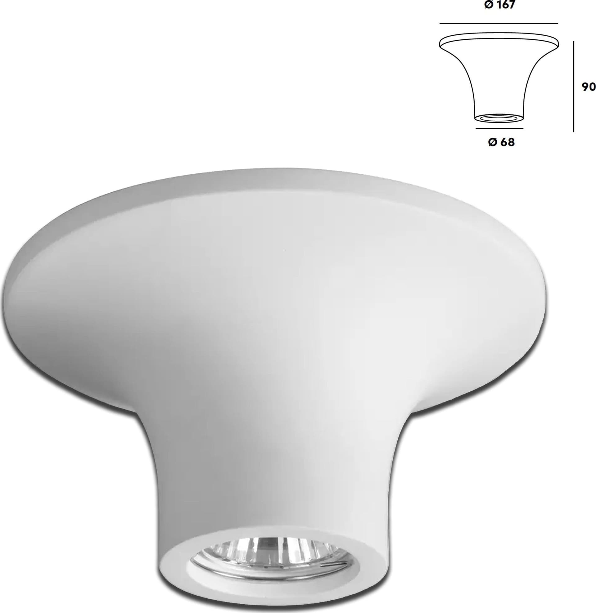 *STOCK* n.10 Portafaretti In Gesso Ceramico Cono 167x90x68mm 40W GU10 IP20 - Eternal Parquet