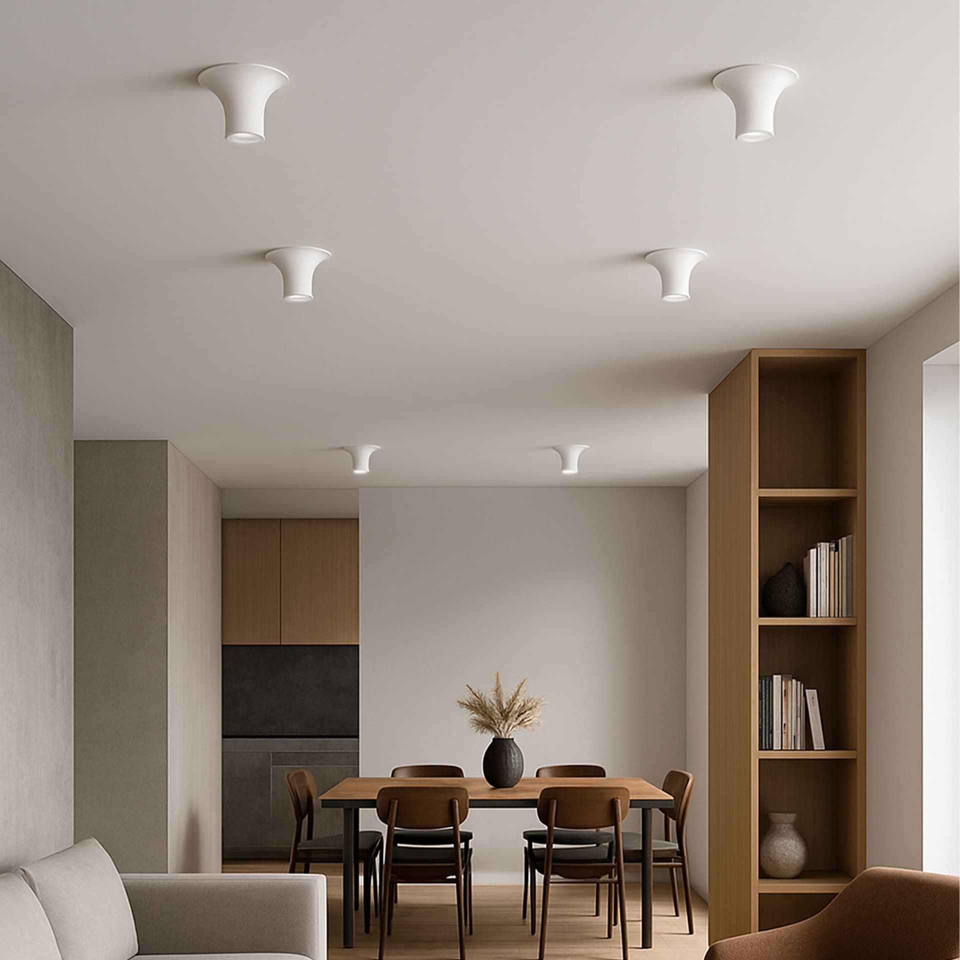 *STOCK* Portafaretto In Gesso Ceramico Cono 167x170x68mm 40W GU10 IP20 - Eternal Parquet