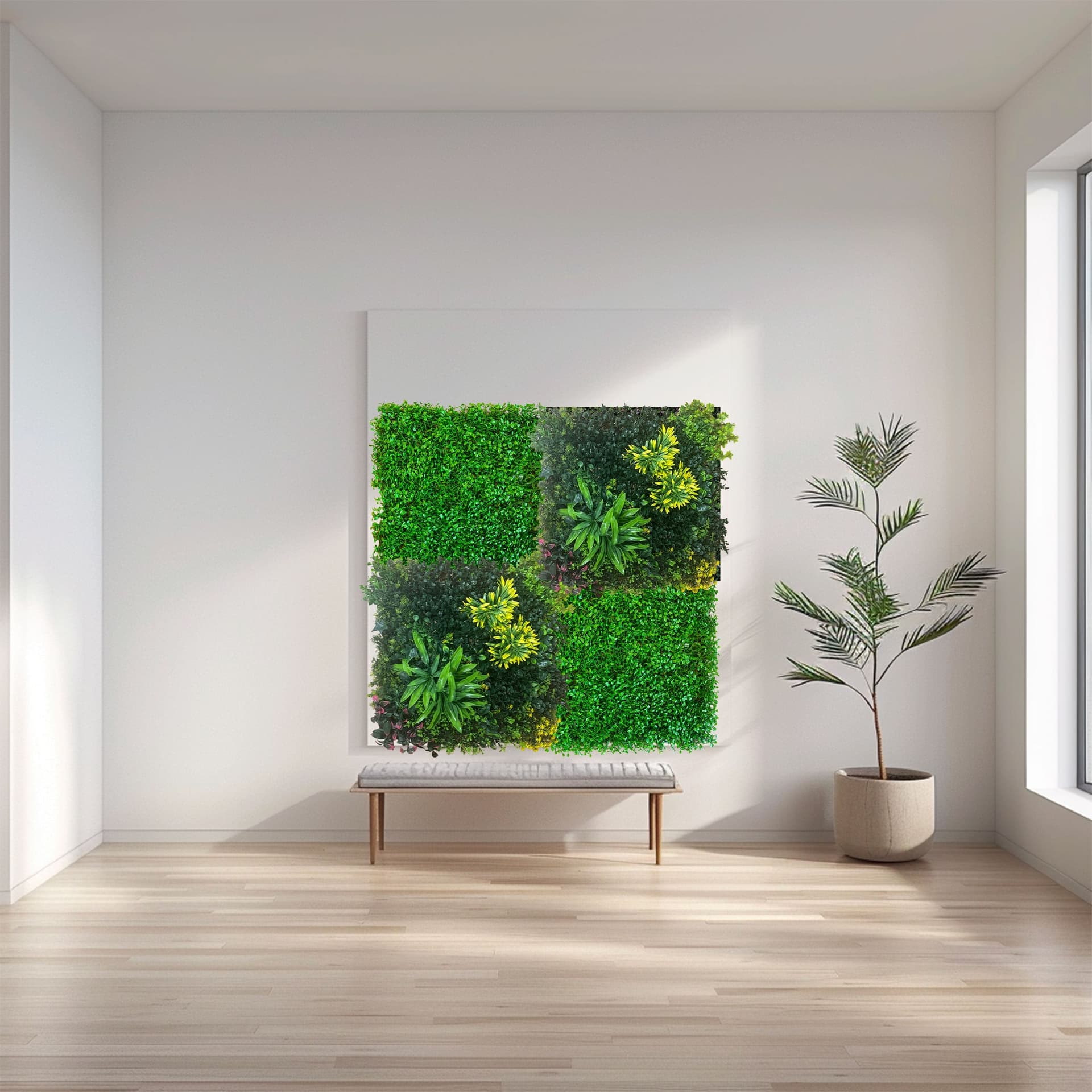 Pannelli Verde Verticale 50×50 cm Ultra-realistici e folti, per interno/esterno BOSSO GENTILE - Eternal Parquet - Eternal Parquet