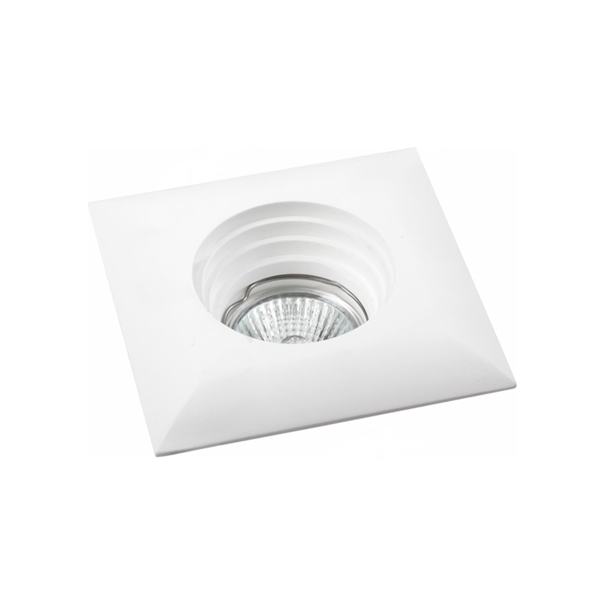 *STOCK* 10 Portafaretti In Gesso Ceramico ad incasso 115x115x41mm foro tondo 35W GU10 IP20 - Eternal Parquet