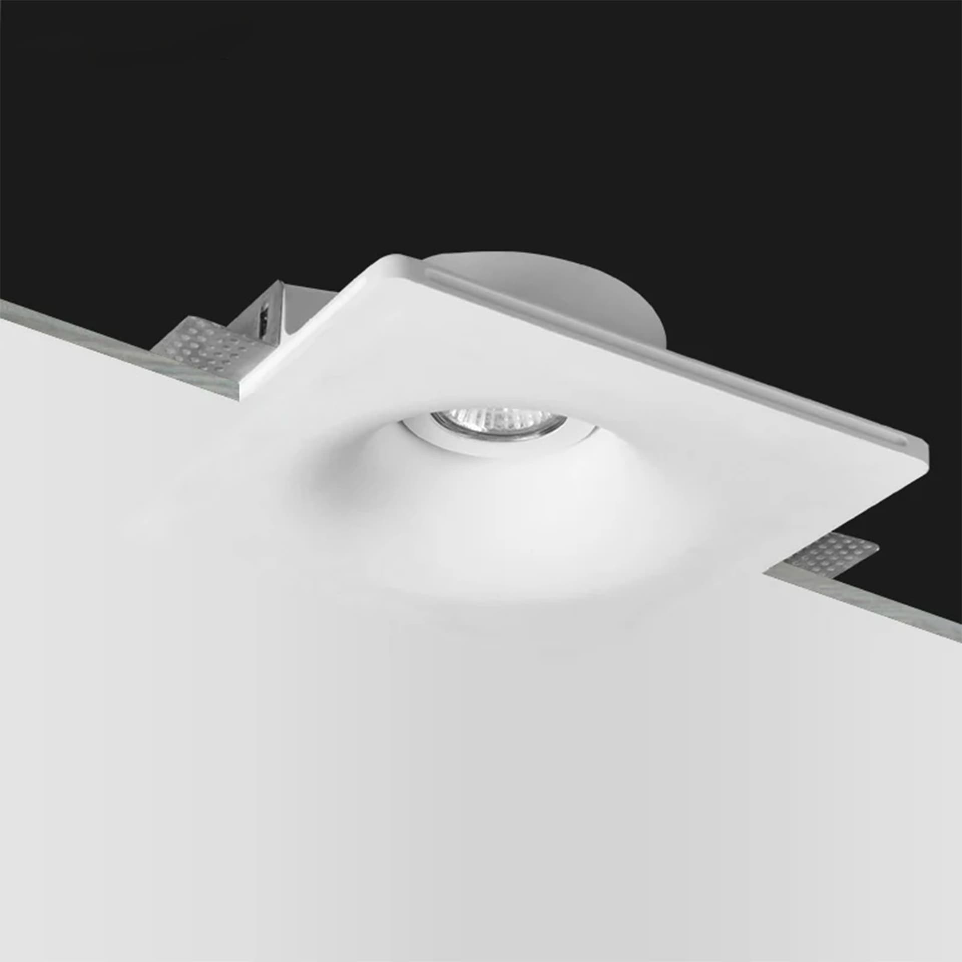 *STOCK* Portafaretto In Gesso Ceramico ad incasso Orientabile 155x155mm 40W GU10 IP20 - Eternal Parquet