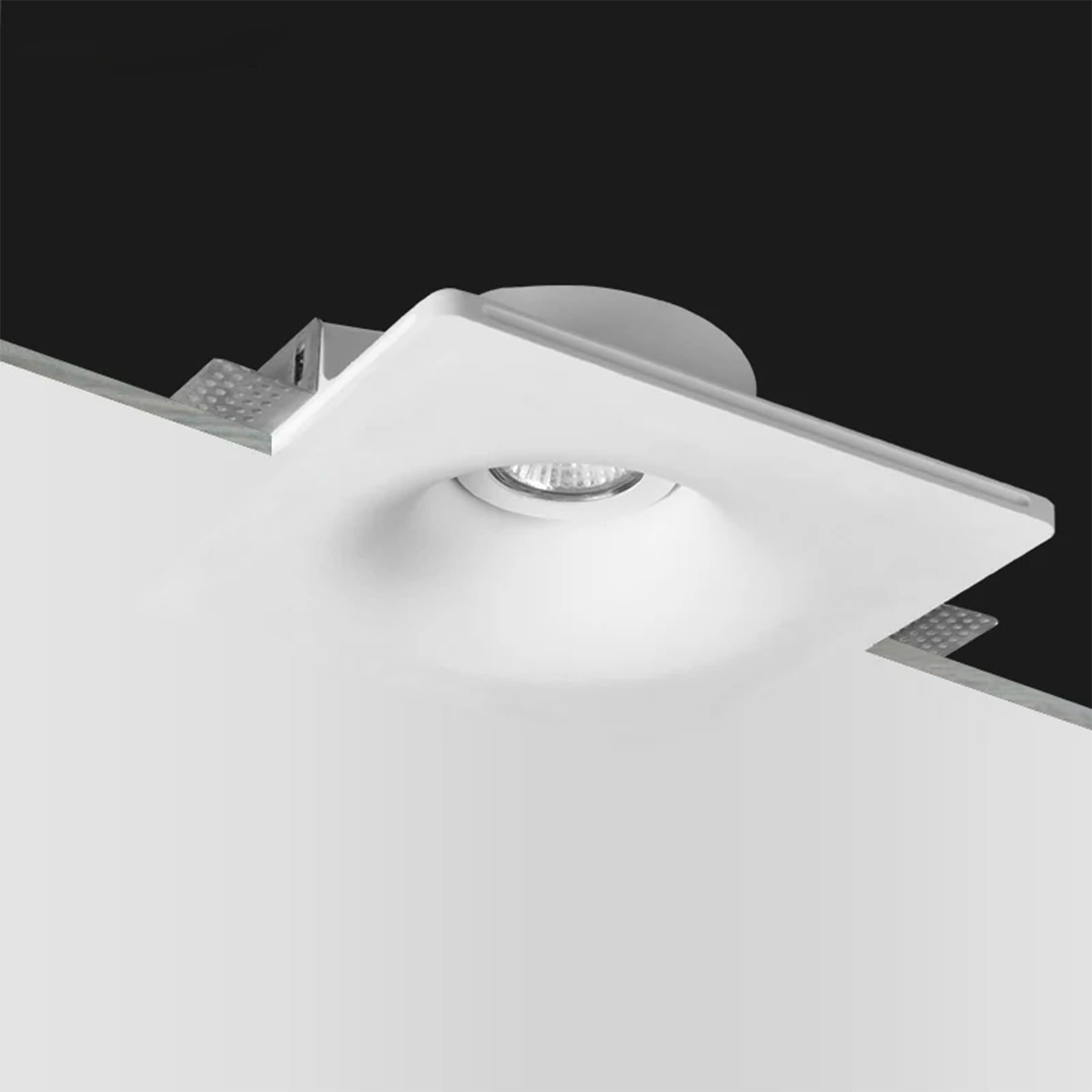*STOCK* Portafaretto In Gesso Ceramico ad incasso Orientabile 155x155mm 40W GU10 IP20 - Eternal Parquet