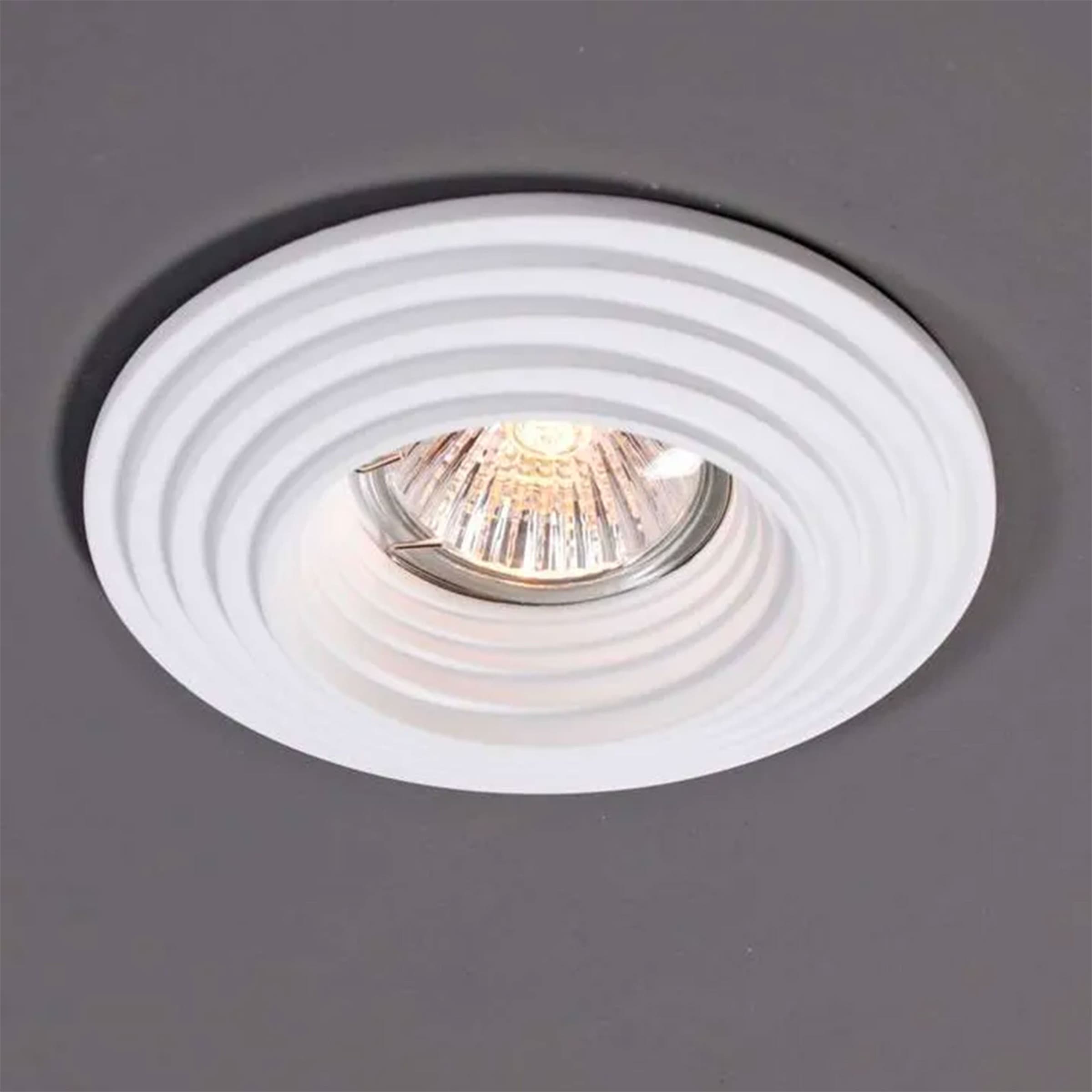 *STOCK* n.10 Portafaretti In Gesso Ceramico spirale ad incasso Diametro 120  35W GU10 IP20 - Eternal Parquet