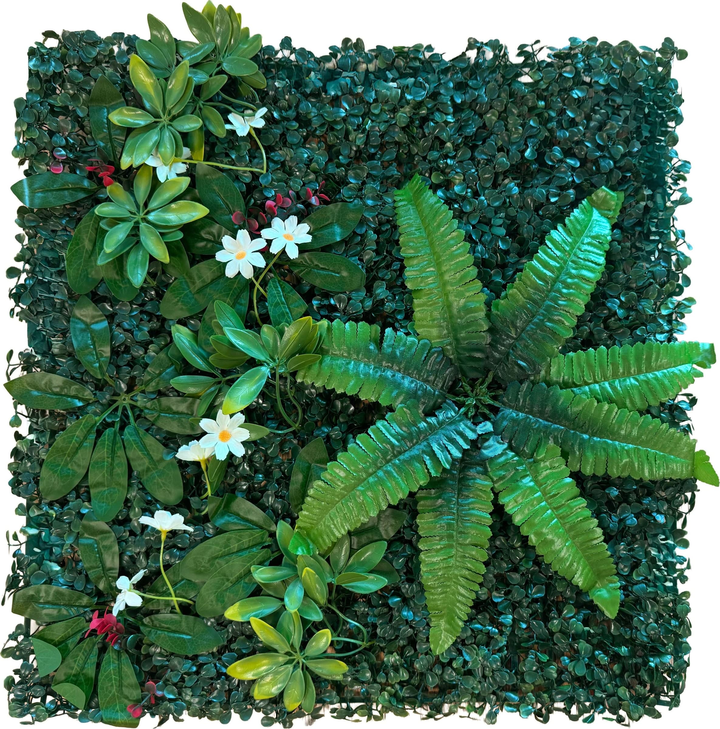Pannelli Verde Verticale 50×50 cm Ultra-realistici e folti, per interno/esterno TROPICAL WHITE - Eternal Parquet - Eternal Parquet