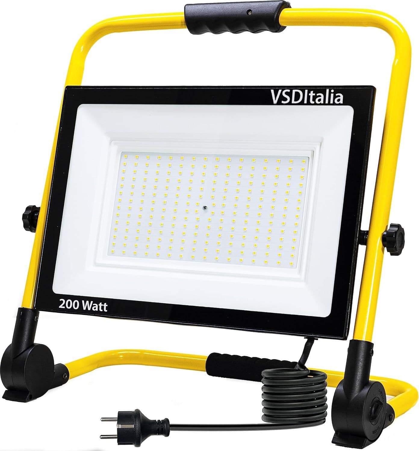 PROIETTORE LED TERMINUS CANTIERE 200W 16000LM C/PIEDISTALLO CAVO MT.1,5 - 8