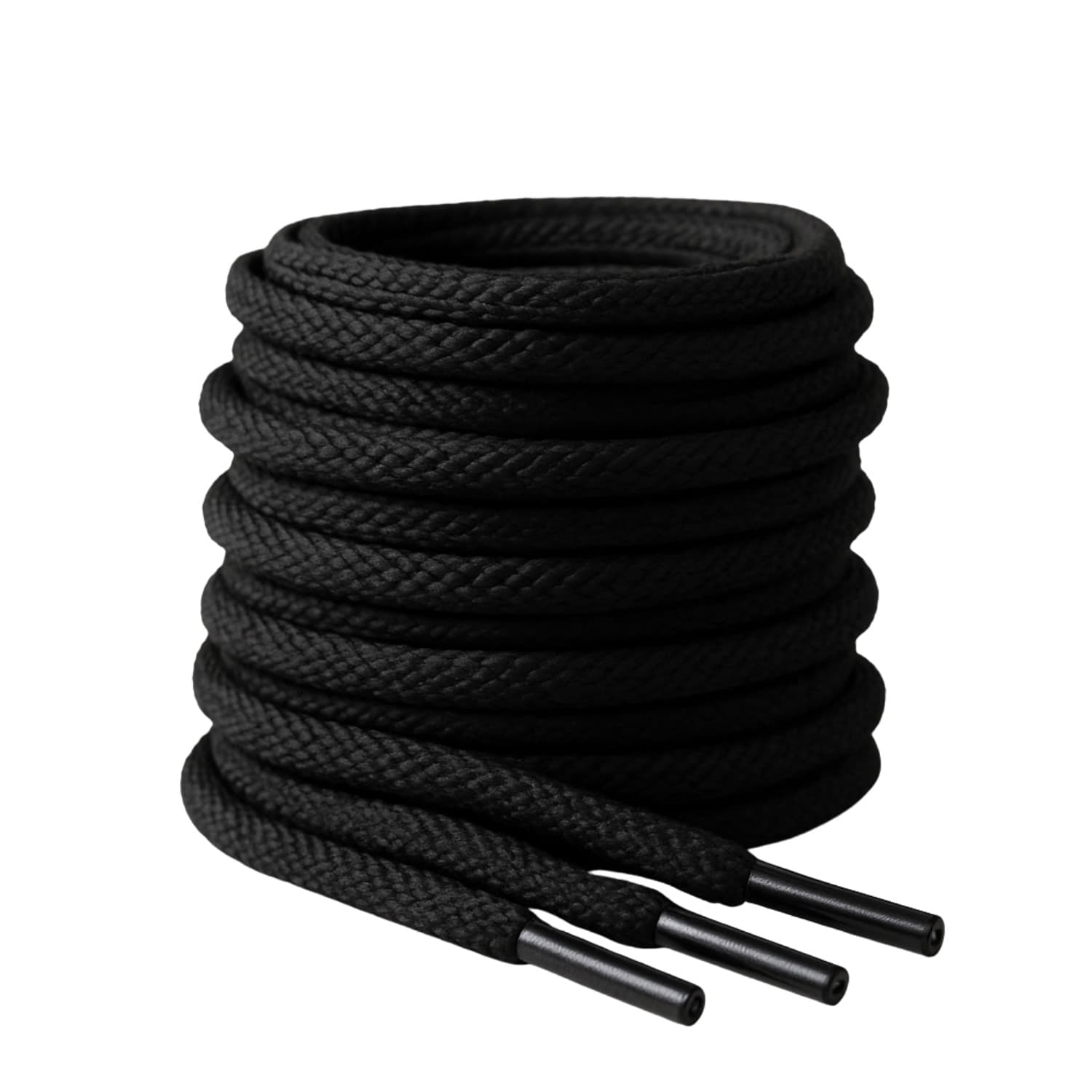 EcoPrice® Lacci rotondi da 4 mm per scarpe sportive e stivali - 2 Paia NERO - 2