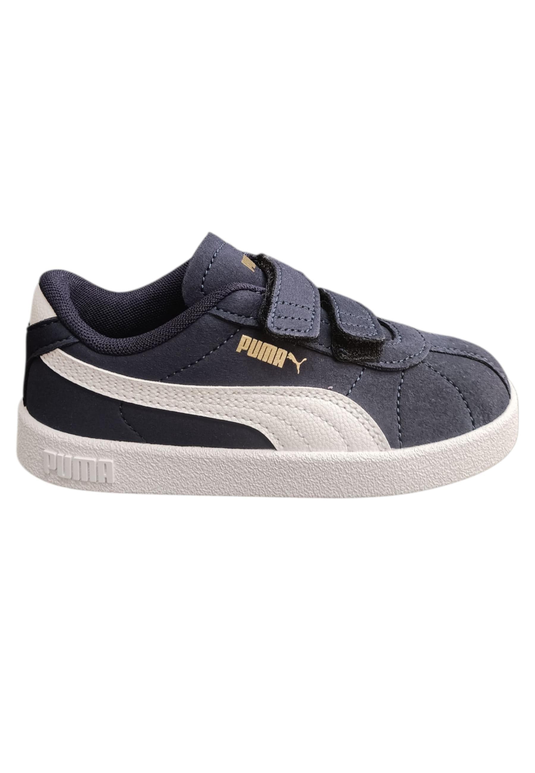 Sneakers Bambini Puma Club Blu Bianco Suede - Scarpe Ginnastica Velcro