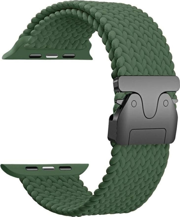 cinturino apple watch nylon intrecciato verde vegolabile serie 38-40-41 mm
