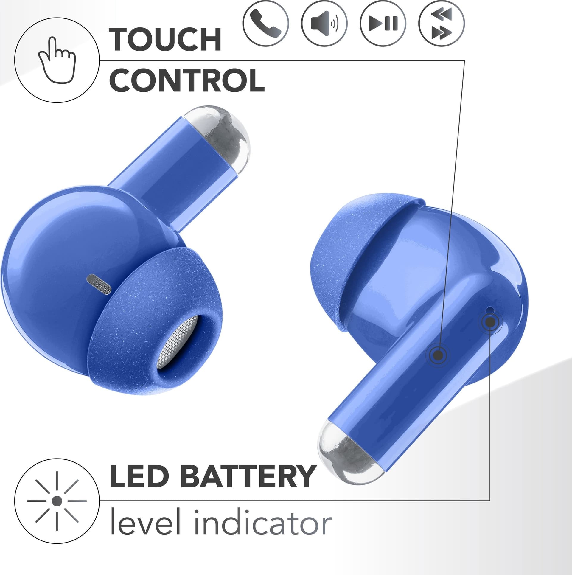 auricolare bt tws in ear blu - 2