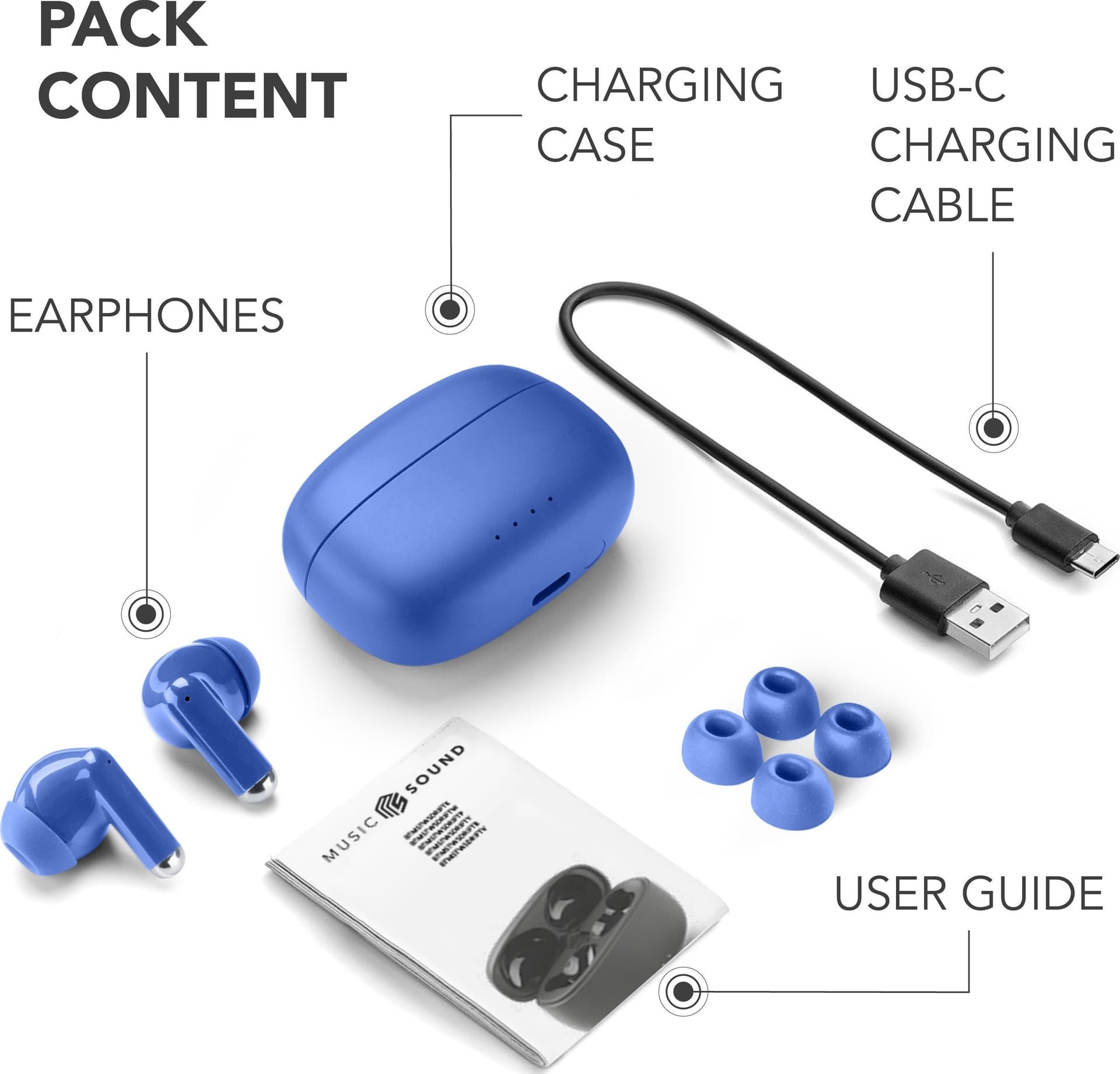 auricolare bt tws in ear blu - 4