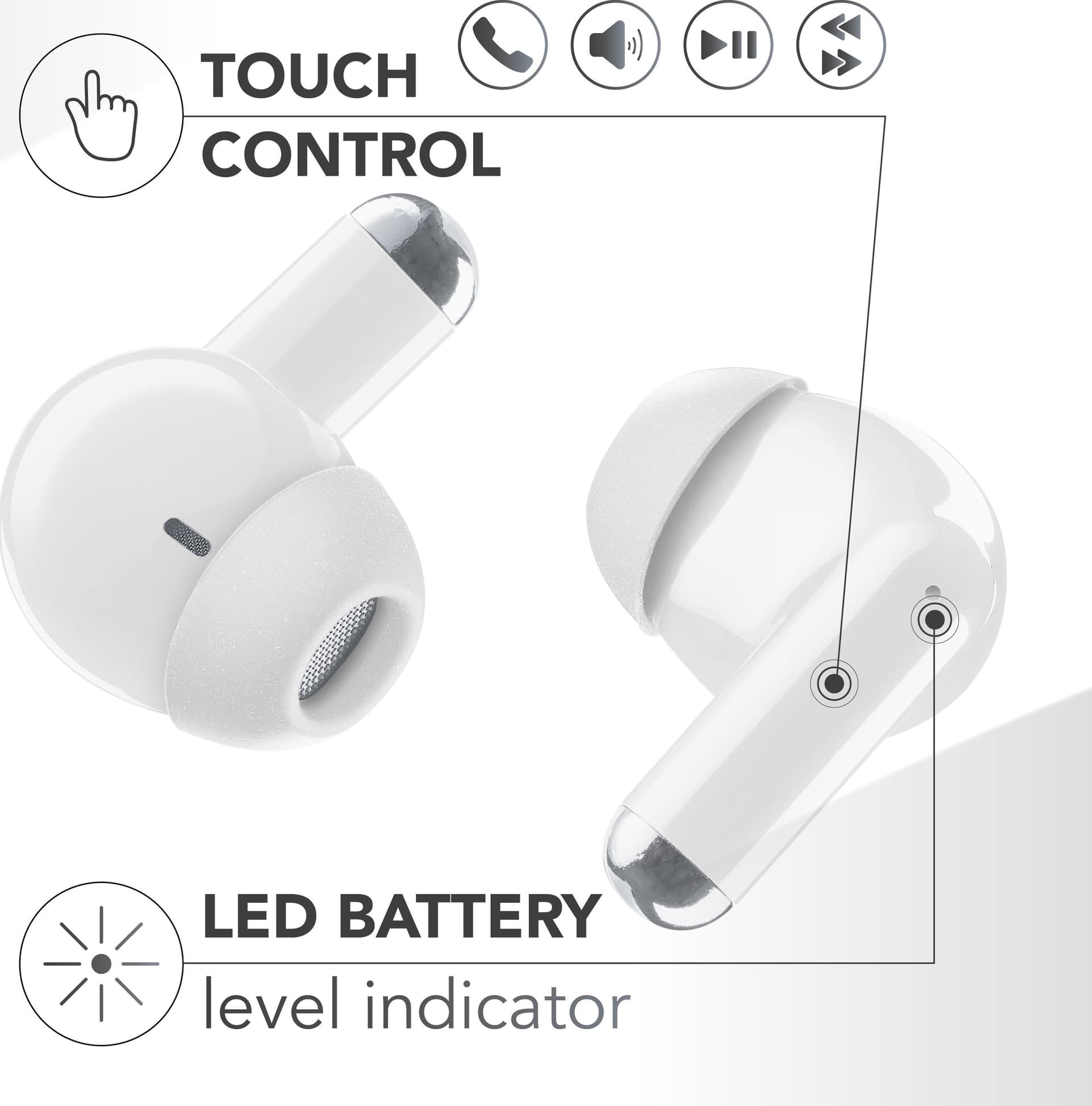 auricolare bt tws in ear bianco - 2