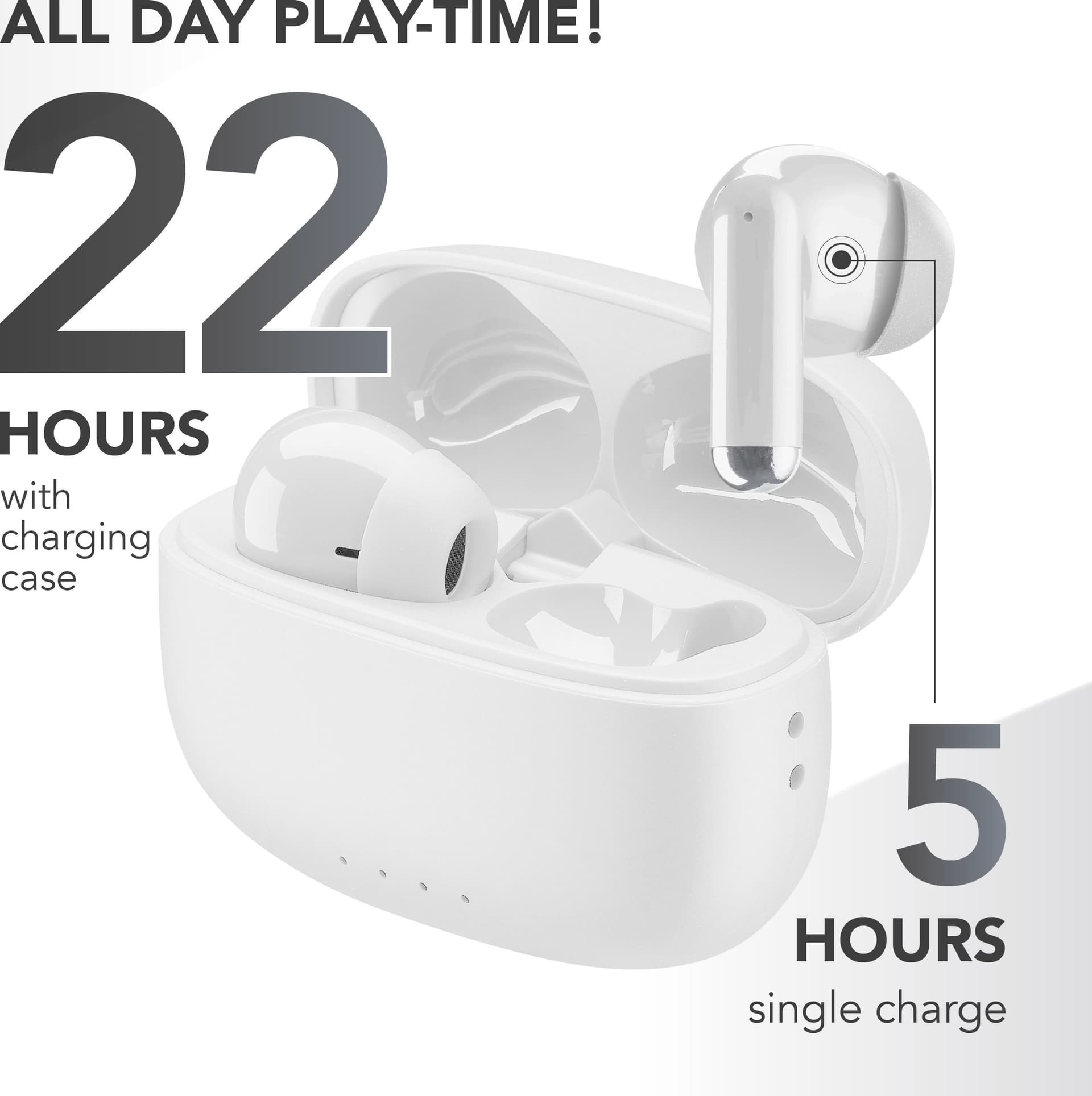 auricolare bt tws in ear bianco - 3