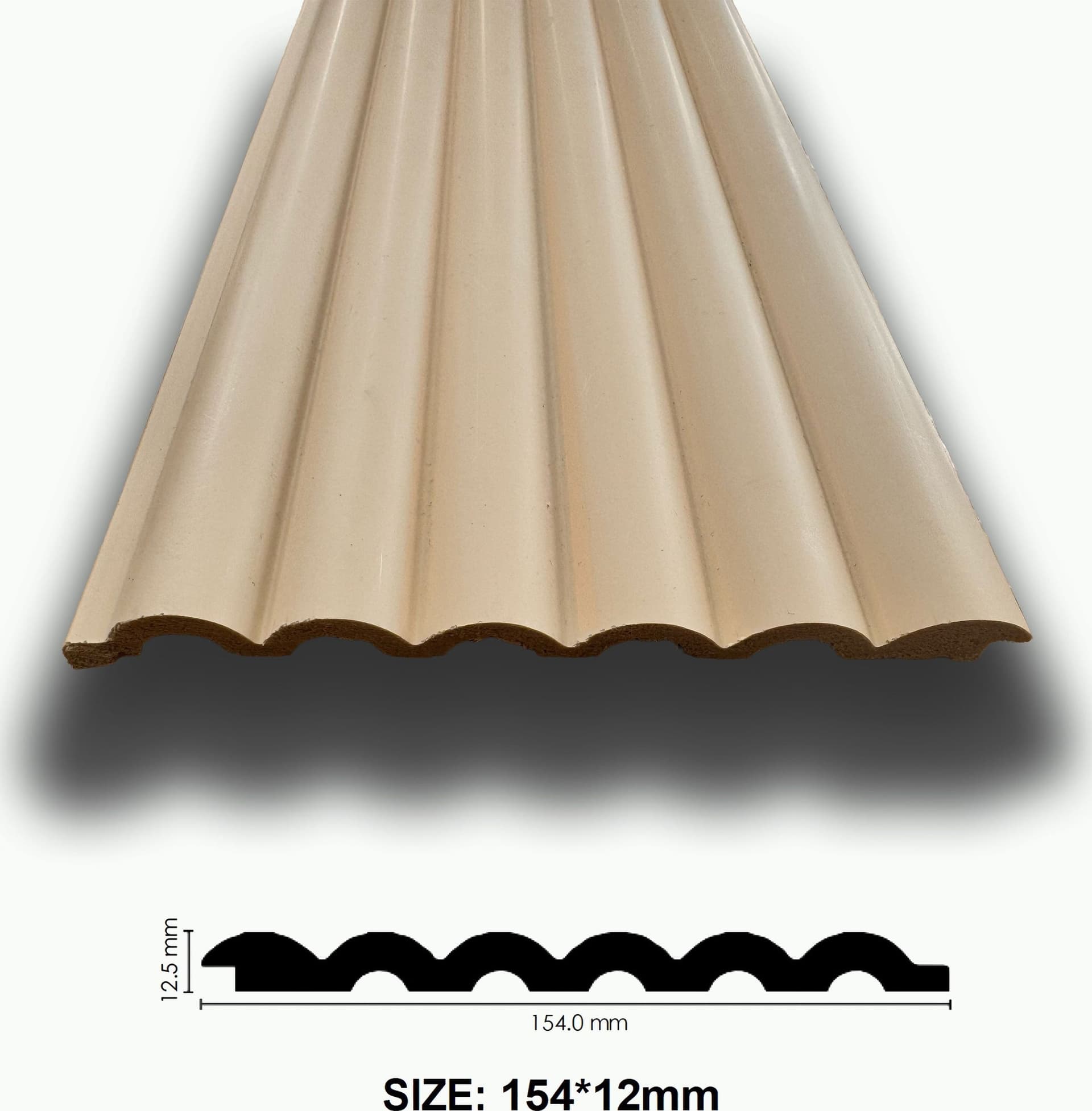 Asta intera 12x154x2800mm di Rivestimento Polimeri Boiserie cannettato Lamelli tondi eff. Touch VANILLA CLOUD in Battiscopa Eternal Parquet - Ariano Irpino, commercioVirtuoso.it