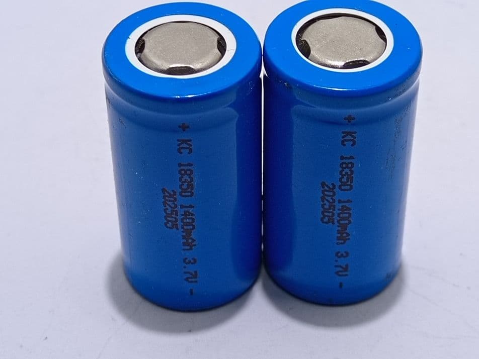 1 Batteria18350 Testa Piatta Ricaricabile 3,7V Litio 1400Mah Pacco Batteria Torcia Ricambio - 4