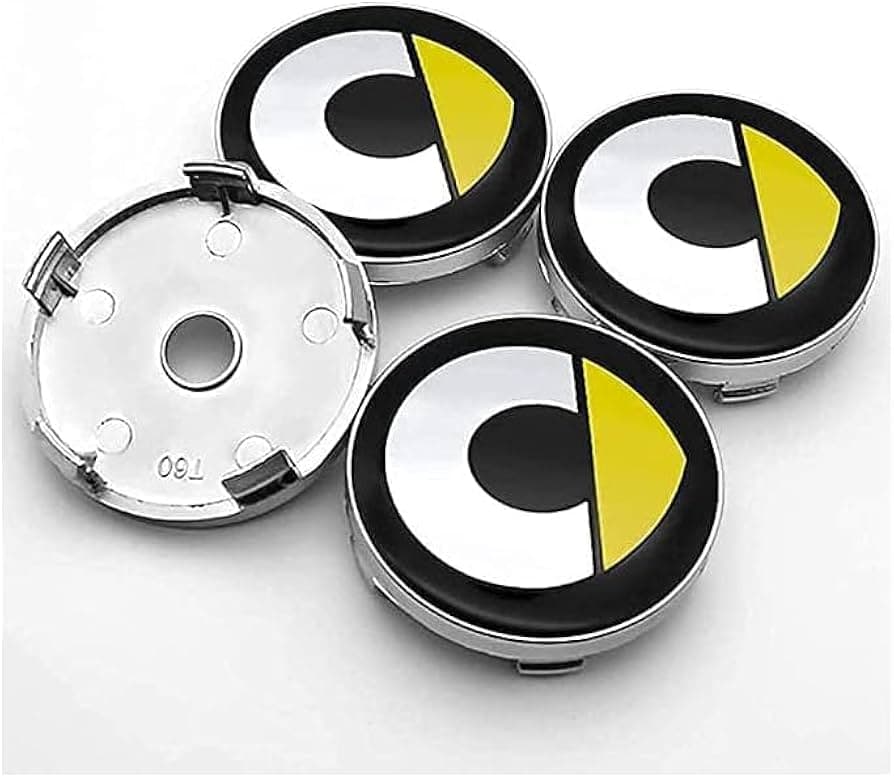 4 Coprimozzo Smart 451 453 Fortwo Forfour 2009-2020 Compatibile Giallo da 60mm - 3