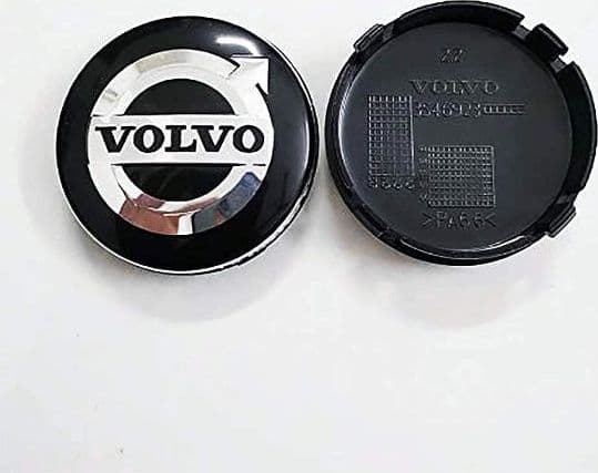 4 Coprimozzi Tappi Borchie VOLVO XC-90/XC90 XC70 XC60 V40 64mm Compatibile Nero Cromato Cerchi in Lega - 3