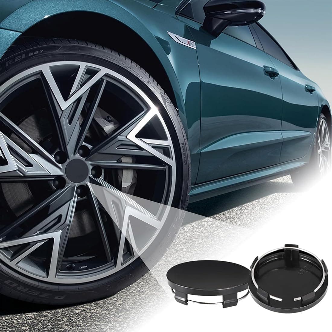4 Coprimozzo Compatibile Peugeot Tappi 60mm Nero 106 107 206 207 306 307 507 Expert Boxer Partner - 2