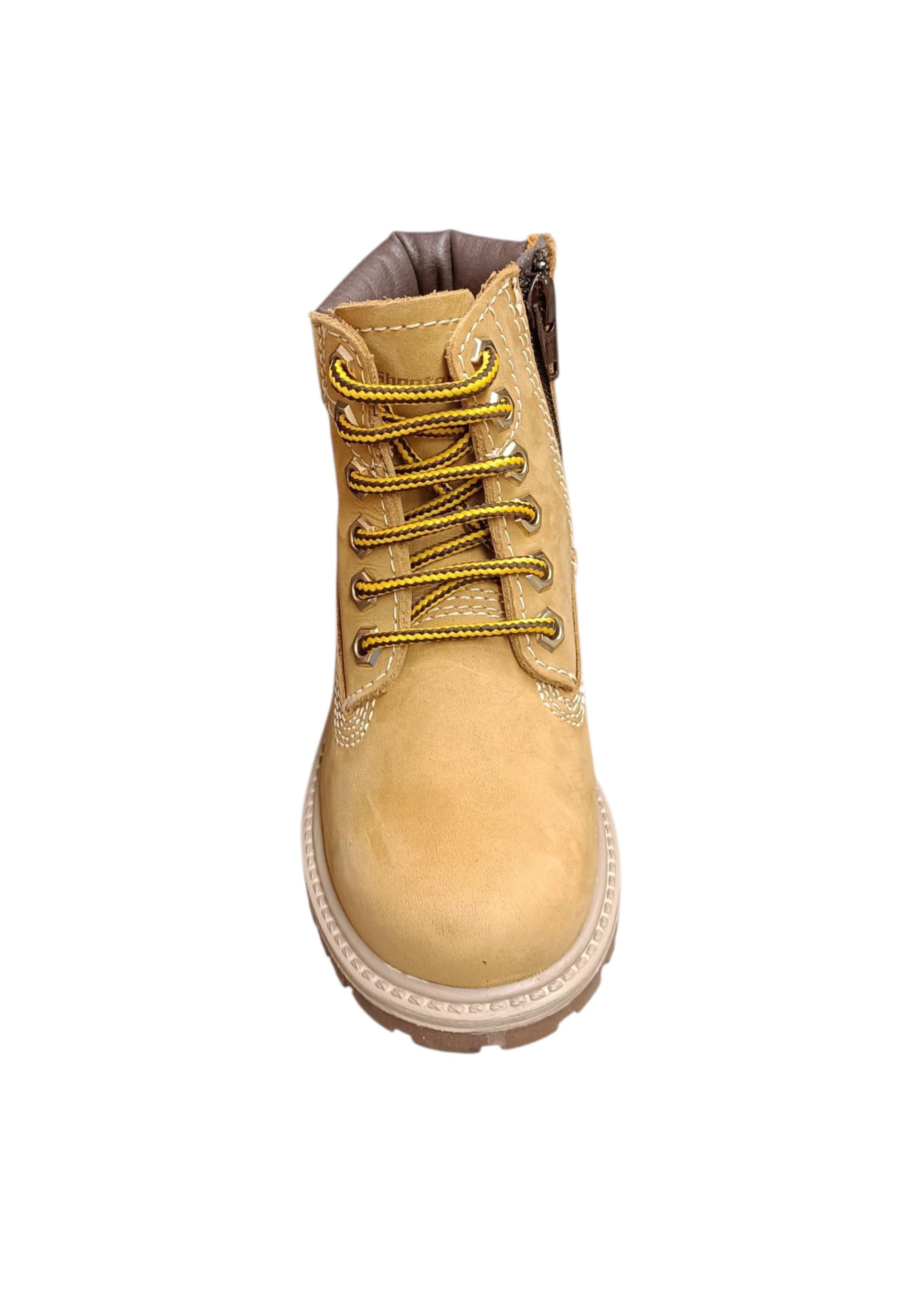 Boscaiolo bambino Shooterino Basic camel marrone pelle lacci casual style in Ballerine Scarpetteria Gica - Trani, commercioVirtuoso.it