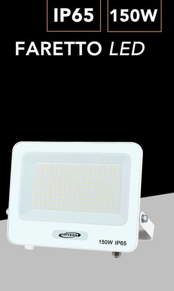 FARO PROIETTORE SMD LED FLOODLIGHT 150 W SLIM IP65 LUCE 3000K 4000K 6500K EK05-150W - 8