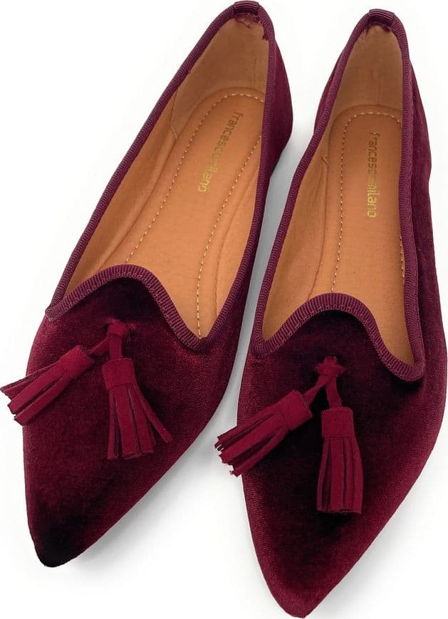 Francesco Milano ballerina in velvet bordeaux A03-25V - 3