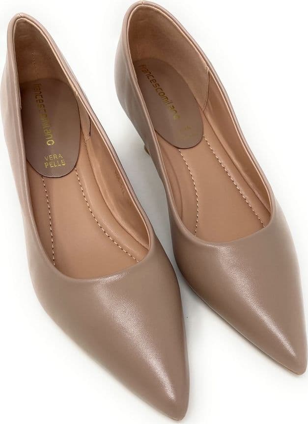 Francesco Milano décolleté in pelle beige H06-01A - 4