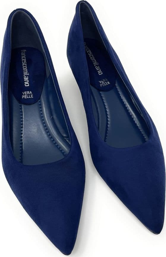 Francesco Milano décolleté in camoscio blu navy H06-01C - 4