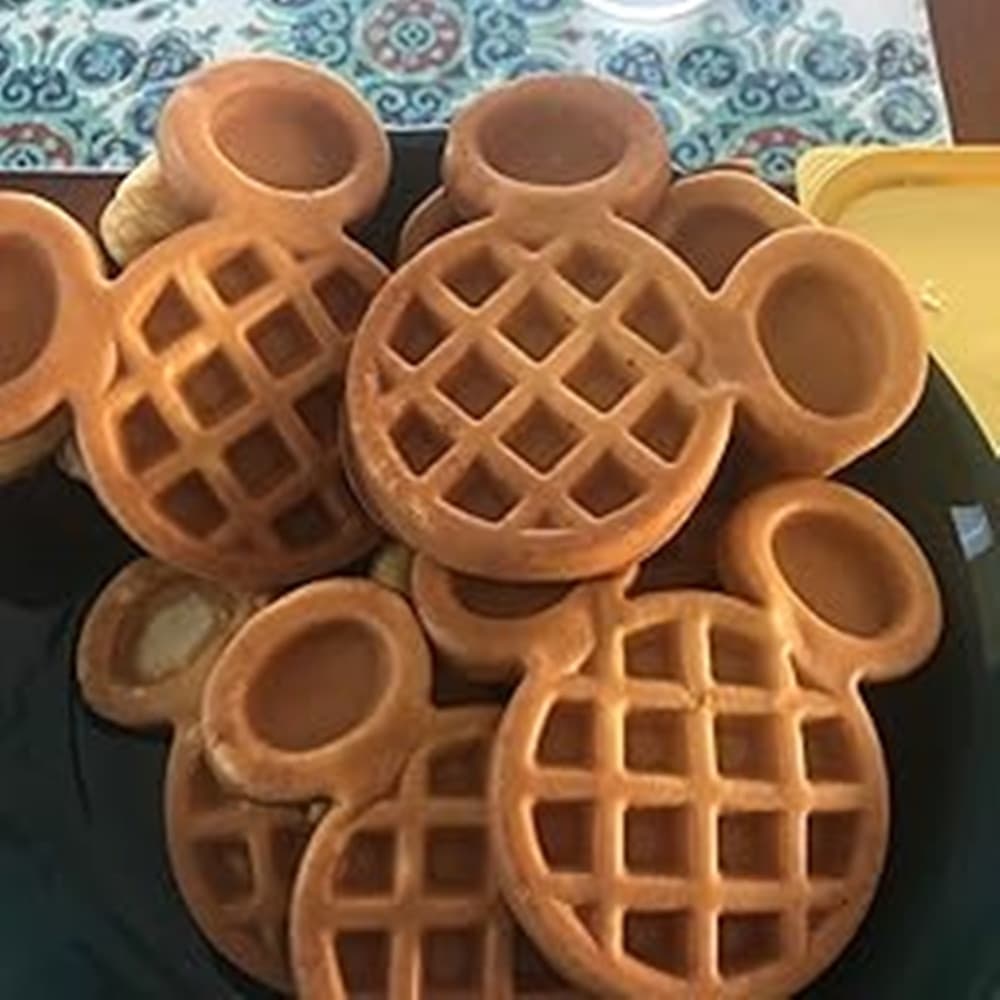 MINI PIASTRA MACCHINA PER WAFFLE A FORMA DI TOPOLINO ANTIADERENTE BAMBINI FACILE DA USARE - 11