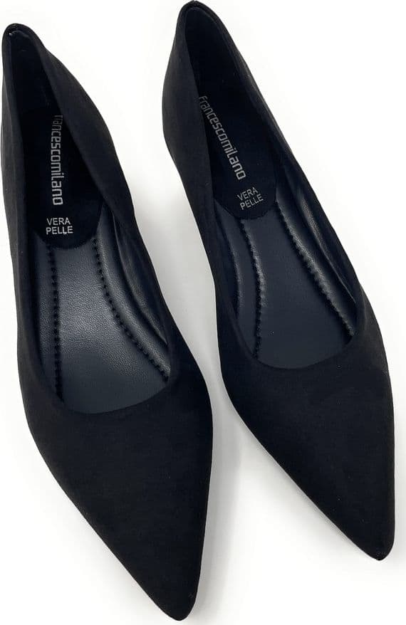 Francesco Milano décolleté in camoscio nero H06-01C - 4