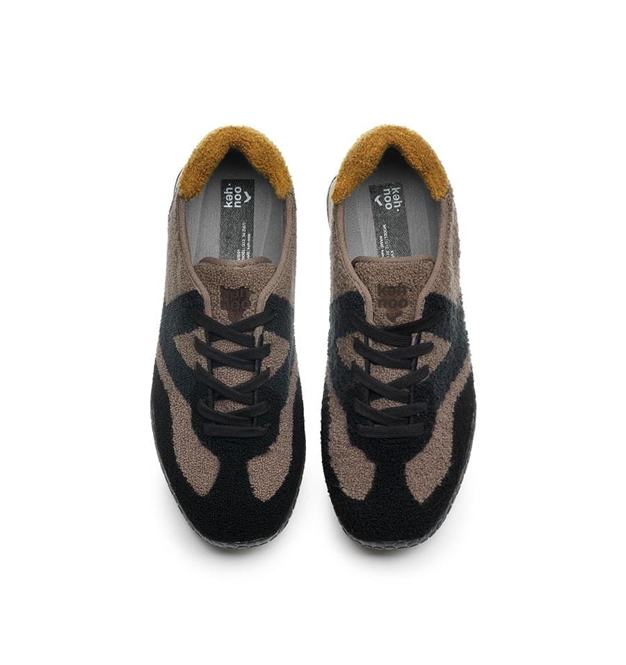 Kehnoo uomo sneakers in tessuto black taupe KM9730 - 5